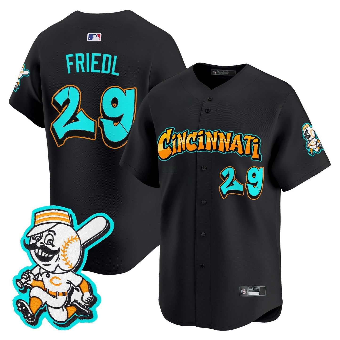 Camisa MLB Men’s Cincinnati ‘Graffiti Queen City Edition’ Vapor Premier Limited Jersey