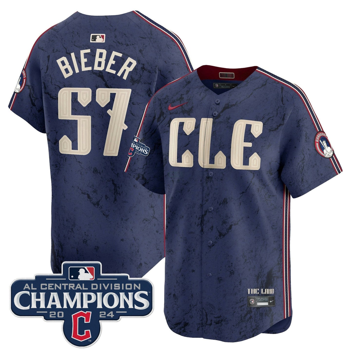 Camisa MLB Men’s Cleveland 2024 AL Central Division Champions Vapor Premier Limited Jersey