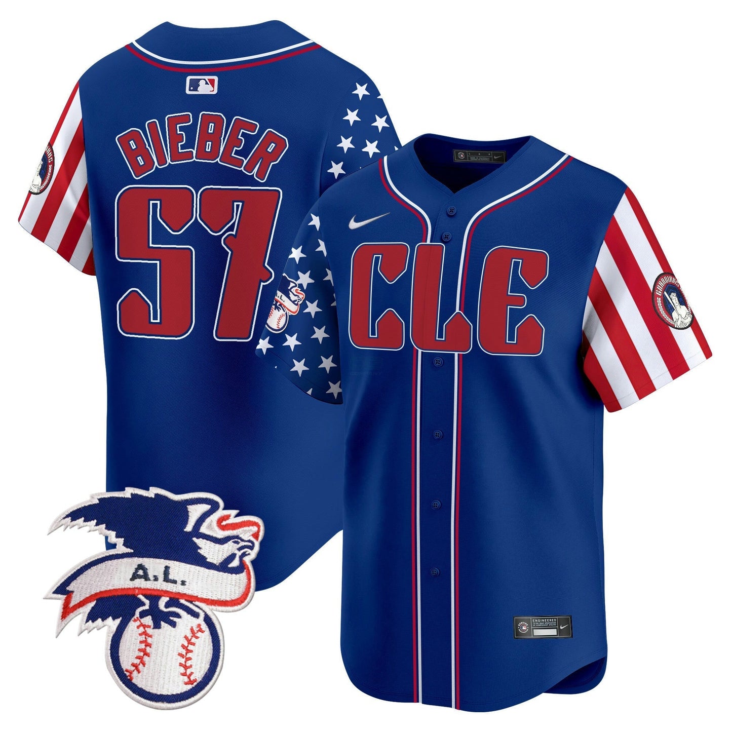 Camisa MLB Men’s Cleveland 2024 Fourth of July Vapor Premier Limited Jersey