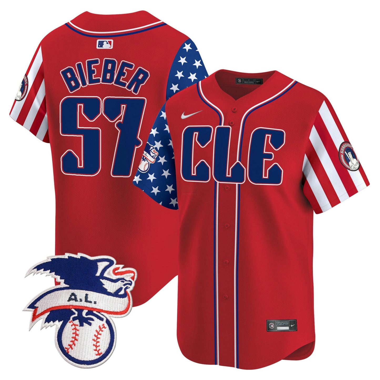 Camisa MLB Men’s Cleveland 2024 Fourth of July Vapor Premier Limited Jersey