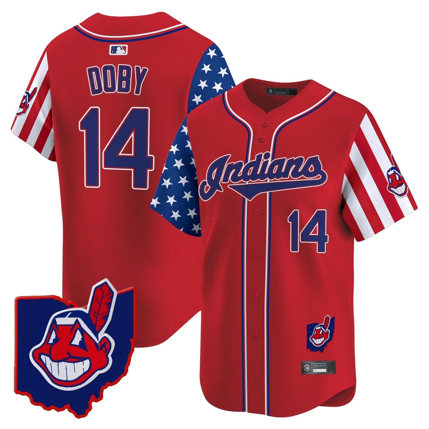 Camisa MLB Men’s Cleveland Indians 2025 Independence Day Vapor Premier Limited Jersey