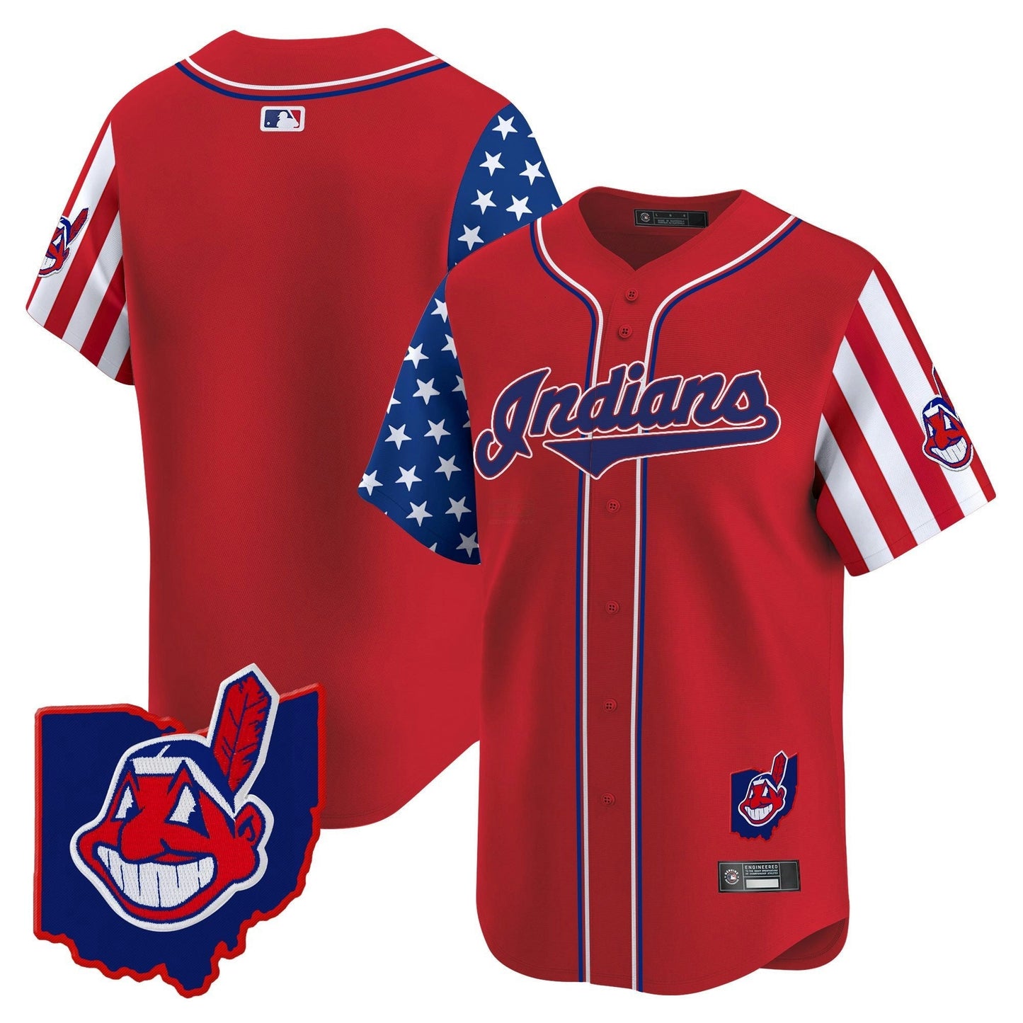 Camisa MLB Men’s Cleveland Indians 2025 Independence Day Vapor Premier Limited Jersey