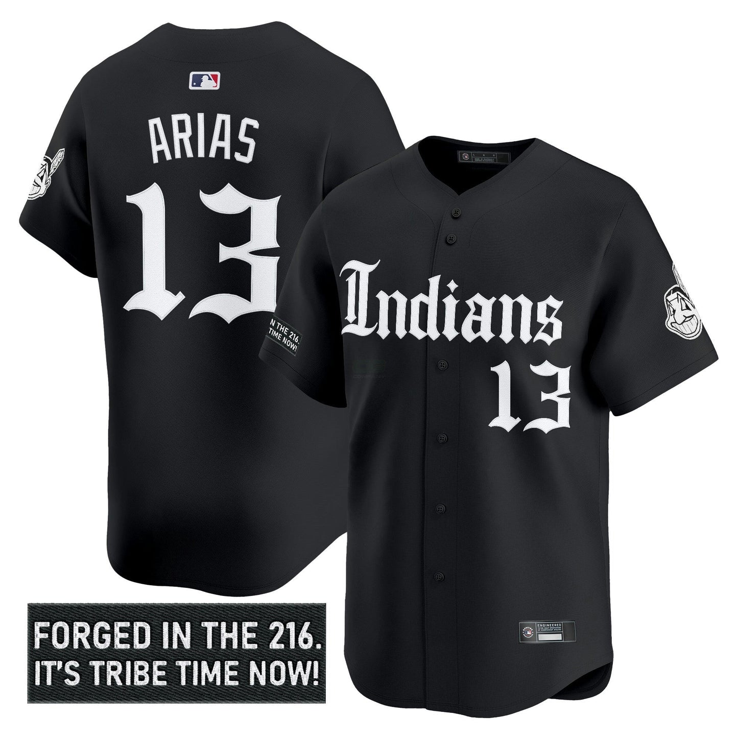 Camisa MLB Men’s Cleveland Indians ‘Gothic Iron Edition’ Vapor Premier Limited Jersey V2