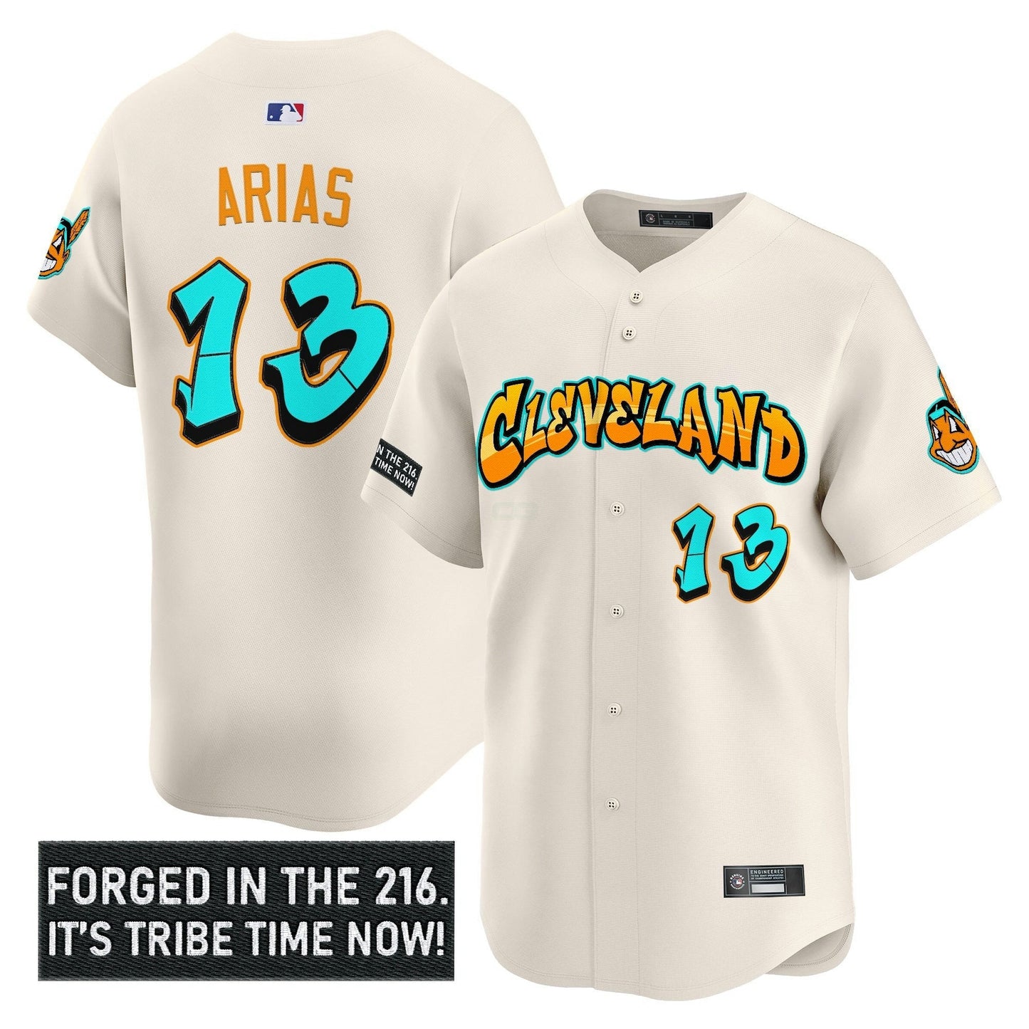 Camisa MLB Men’s Cleveland Indians ‘Graffiti 216 Ink Edition’ Vapor Premier Limited Jersey