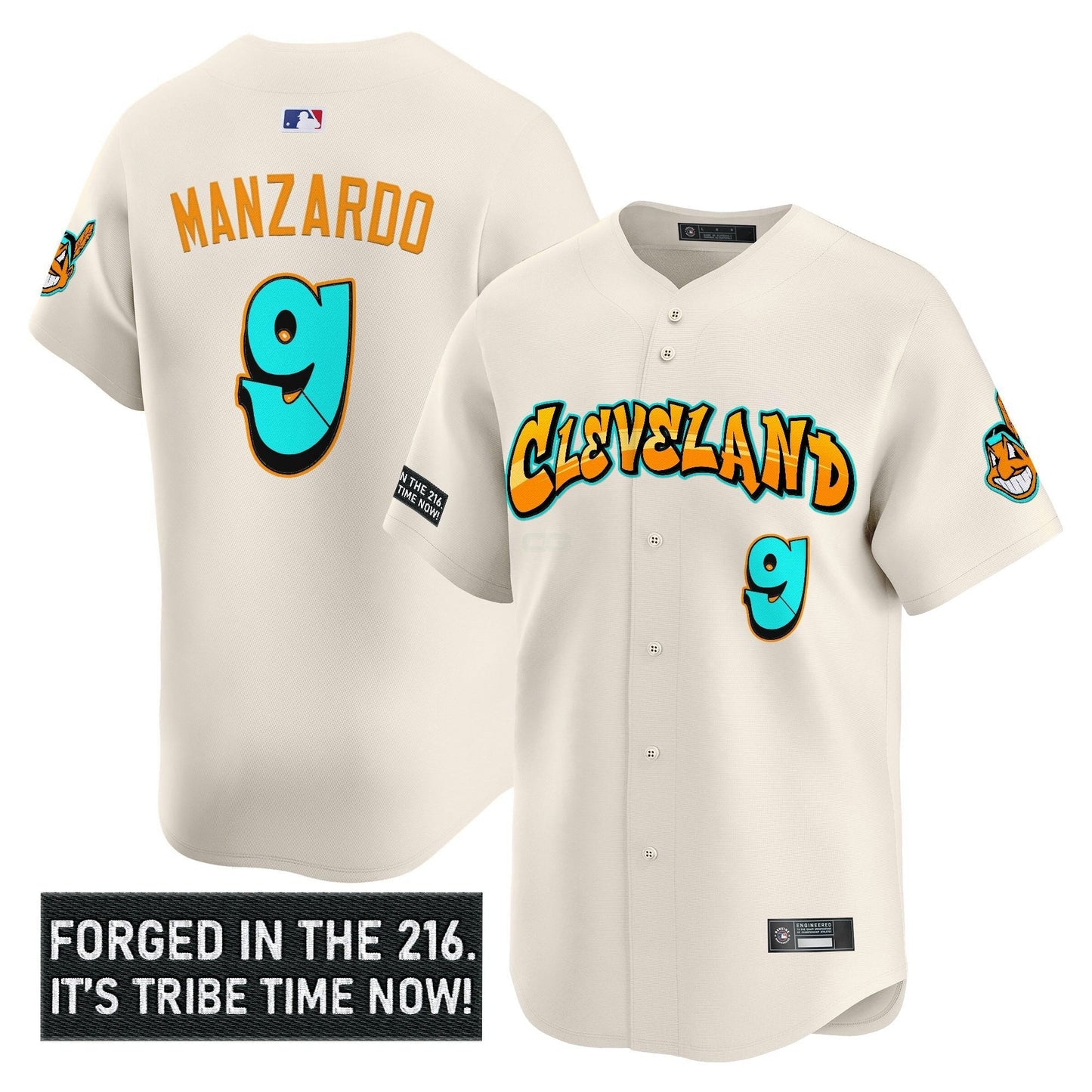 Camisa MLB Men’s Cleveland Indians ‘Graffiti 216 Ink Edition’ Vapor Premier Limited Jersey