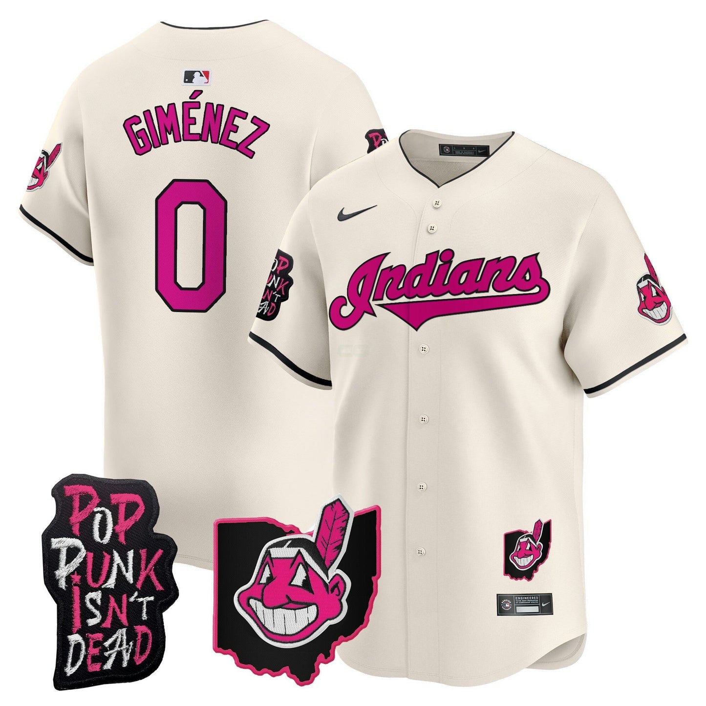 Camisa MLB Men’s Cleveland Indians MGK Patch Vapor Premier Limited Jersey