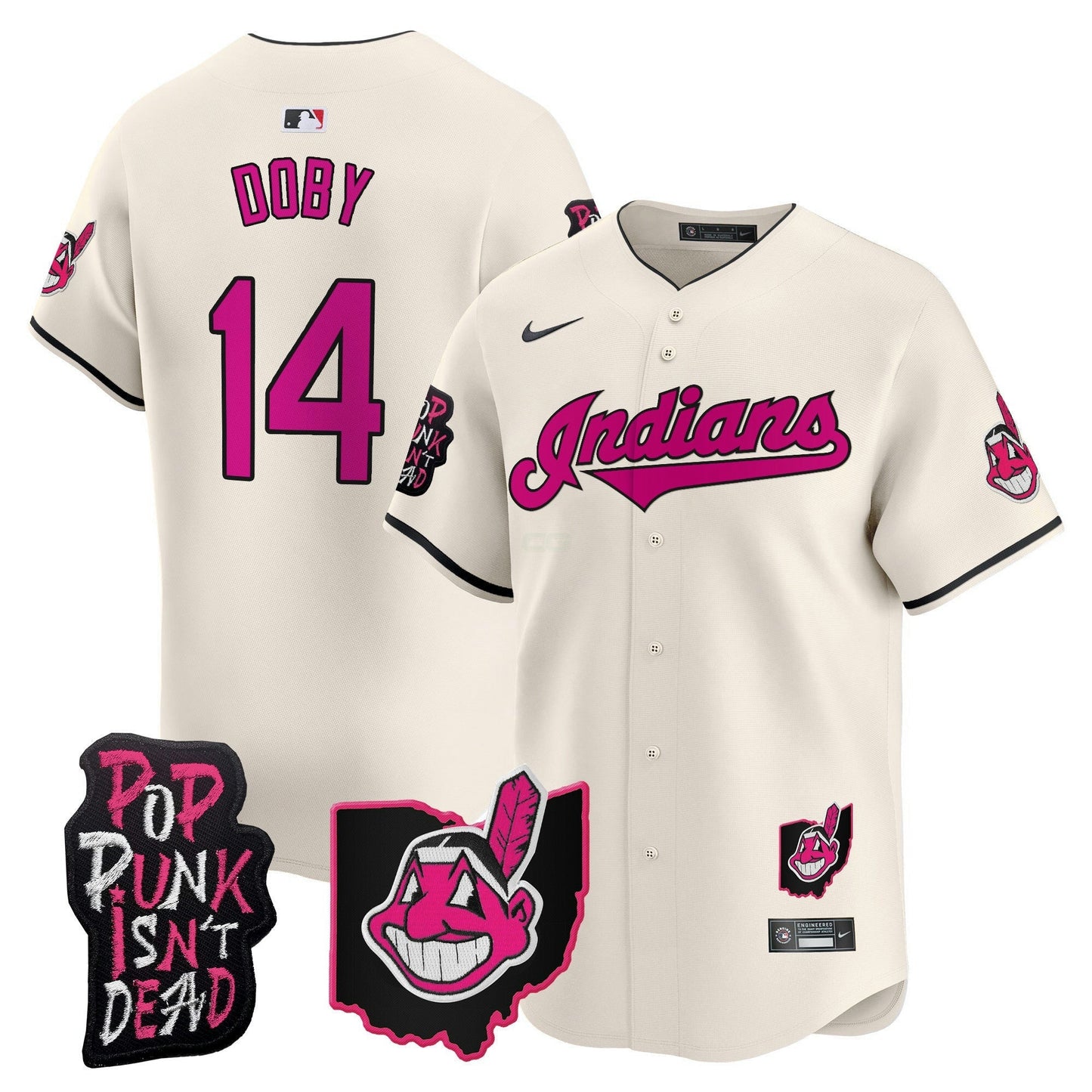 Camisa MLB Men’s Cleveland Indians MGK Patch Vapor Premier Limited Jersey