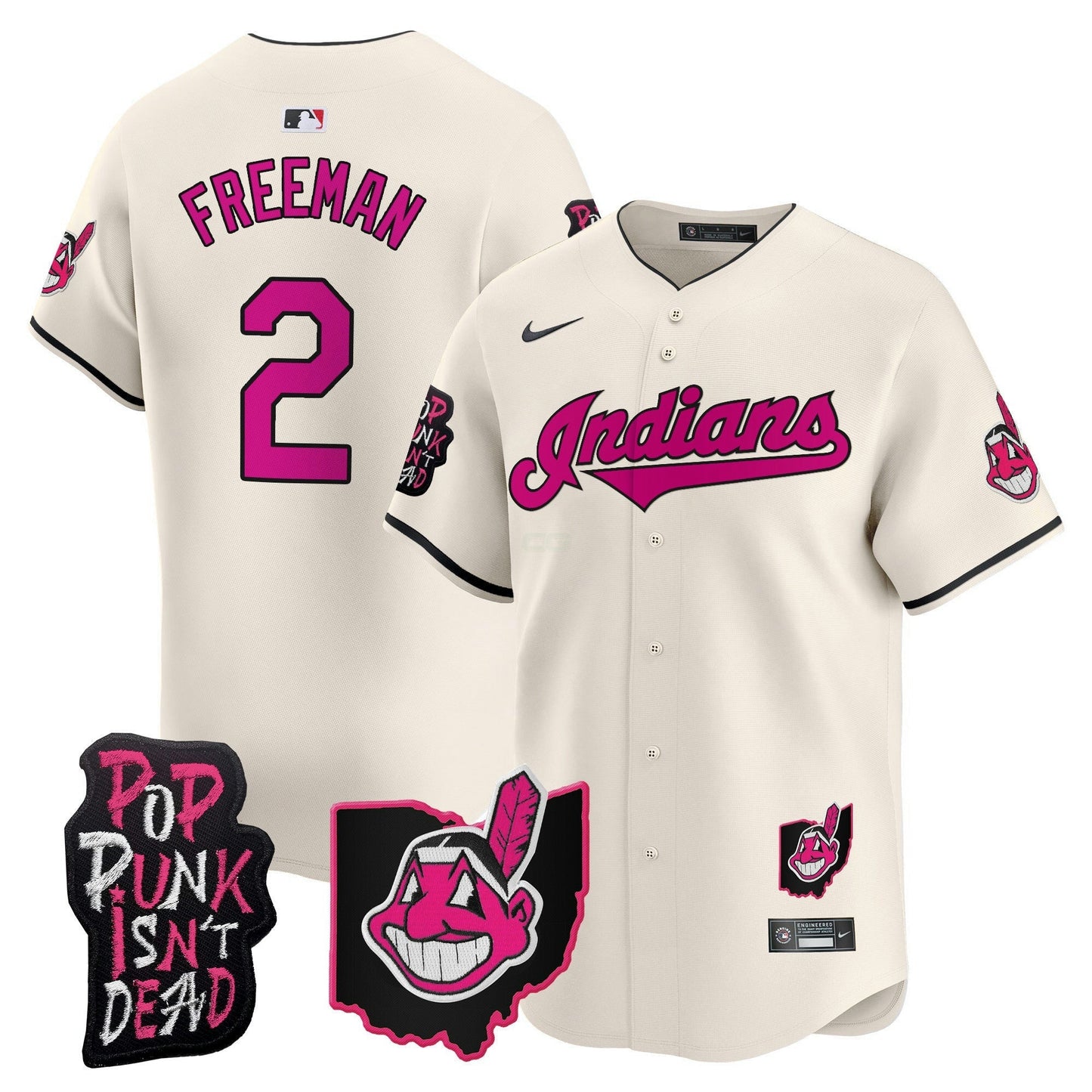 Camisa MLB Men’s Cleveland Indians MGK Patch Vapor Premier Limited Jersey
