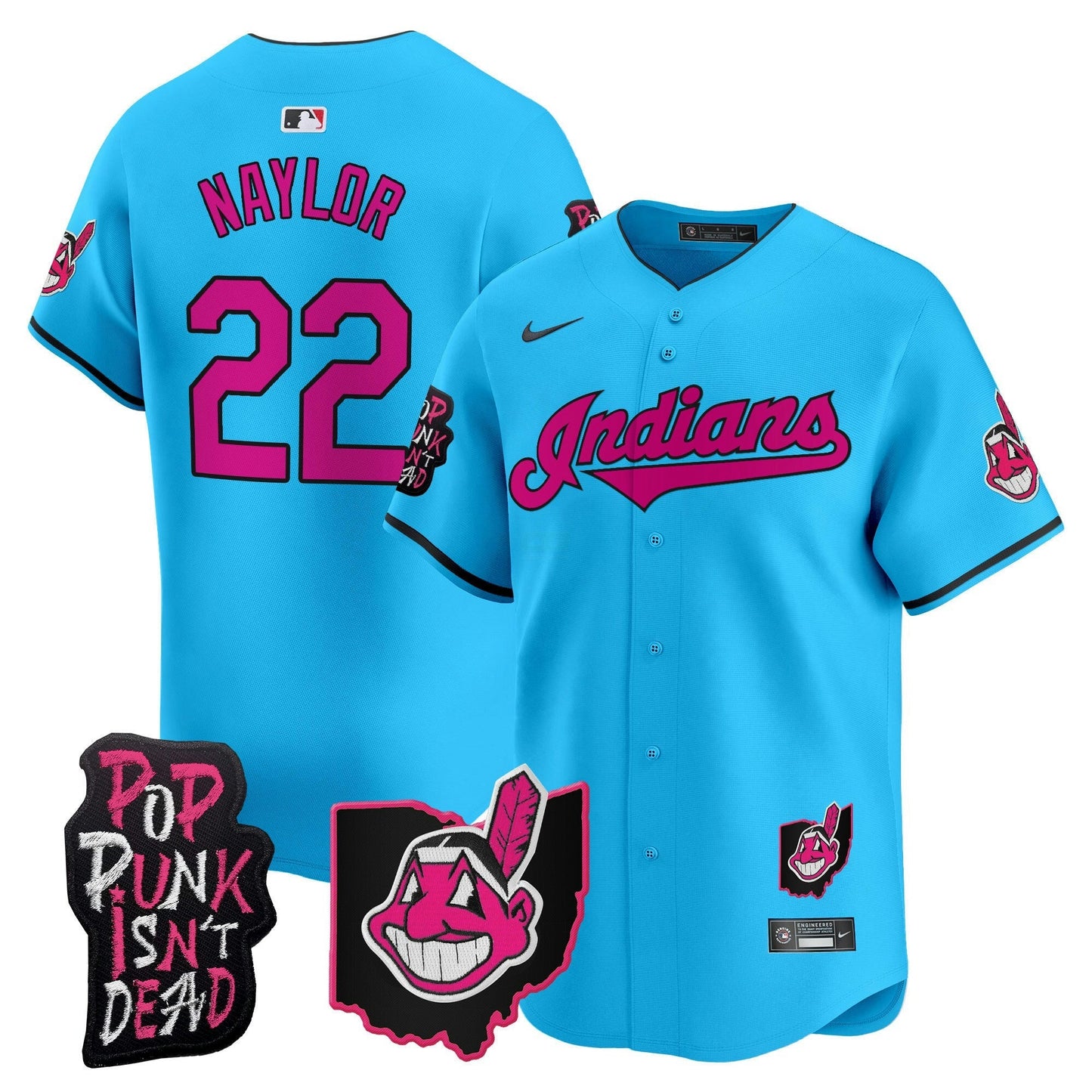 Camisa MLB Men’s Cleveland Indians MGK Patch Vapor Premier Limited Jersey