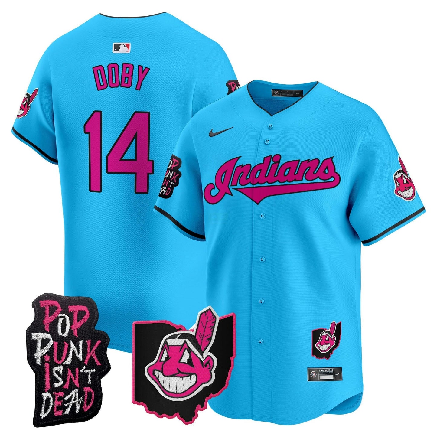 Camisa MLB Men’s Cleveland Indians MGK Patch Vapor Premier Limited Jersey