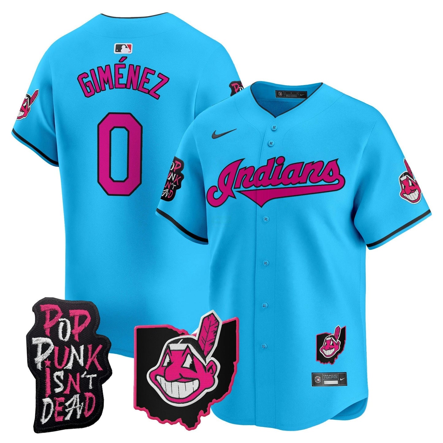 Camisa MLB Men’s Cleveland Indians MGK Patch Vapor Premier Limited Jersey