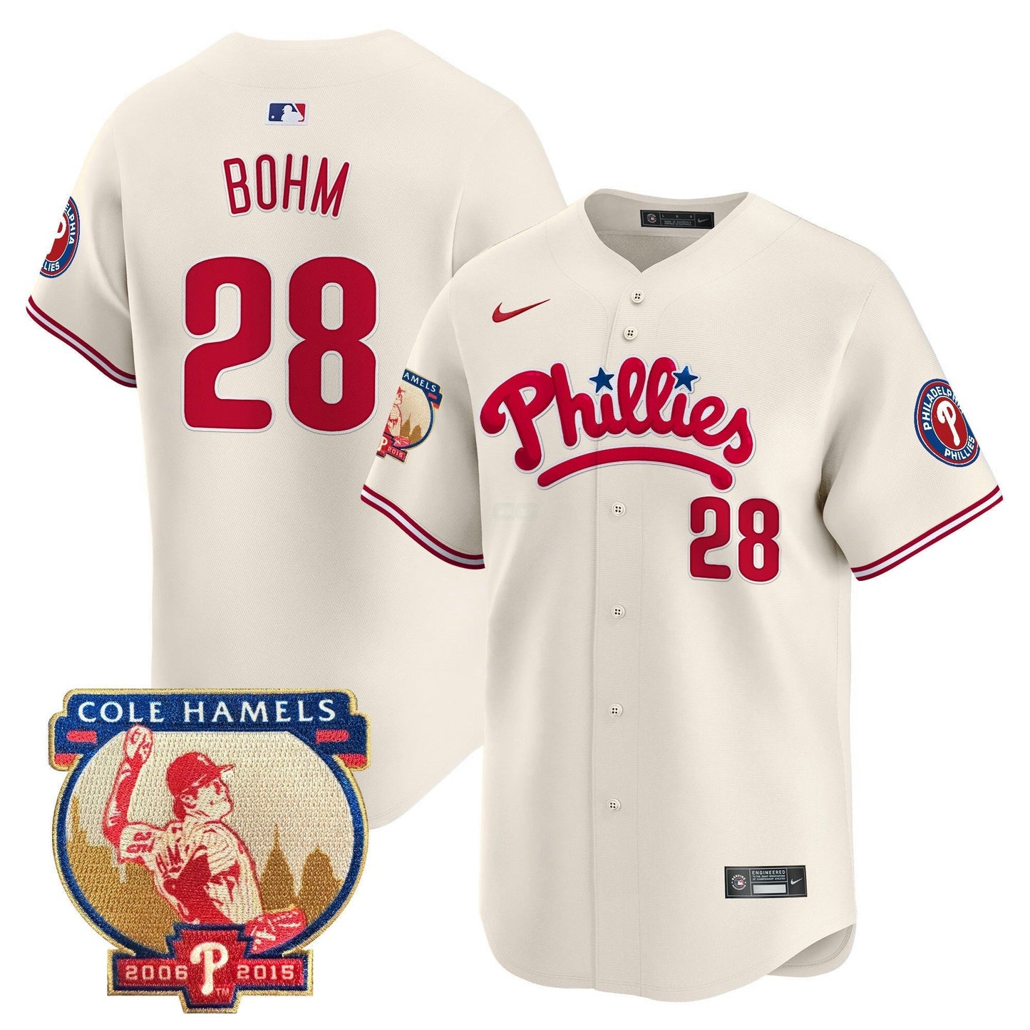 Camisa MLB Men’s Cole Hamels Patch Vapor Premier Limited Jersey