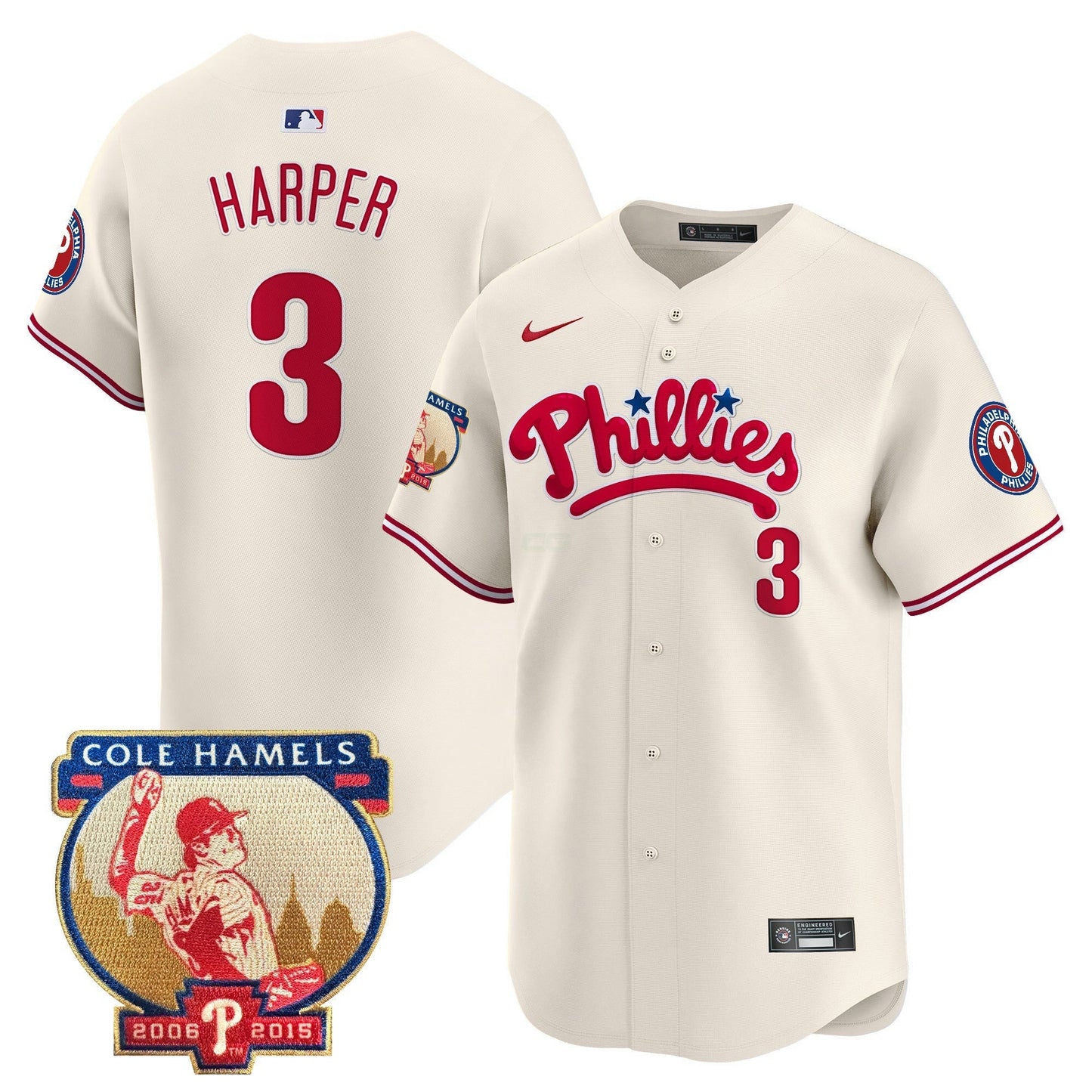 Camisa MLB Men’s Cole Hamels Patch Vapor Premier Limited Jersey