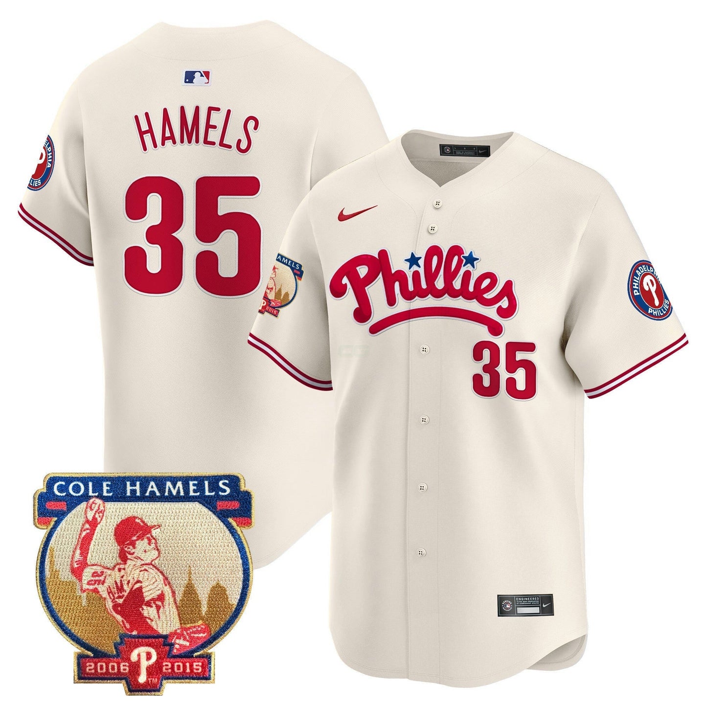 Camisa MLB Men’s Cole Hamels Patch Vapor Premier Limited Jersey