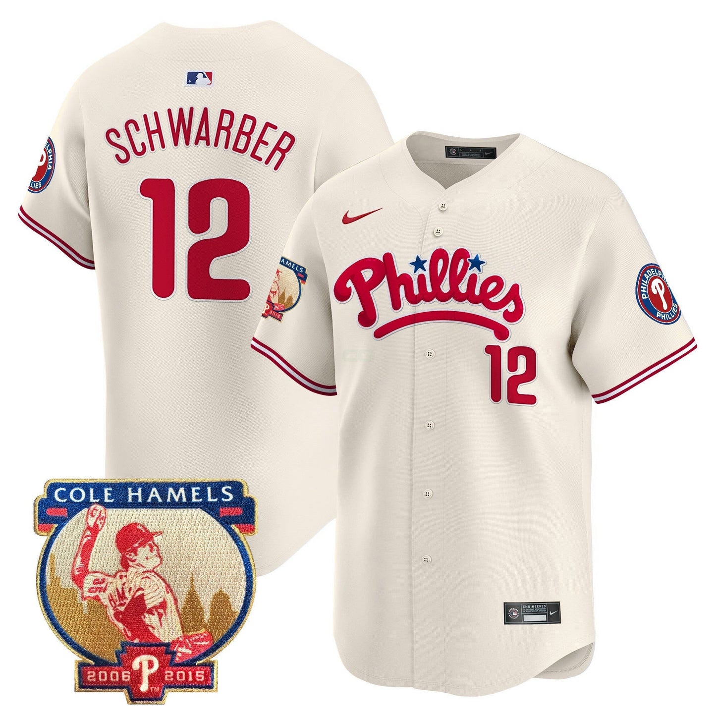 Camisa MLB Men’s Cole Hamels Patch Vapor Premier Limited Jersey