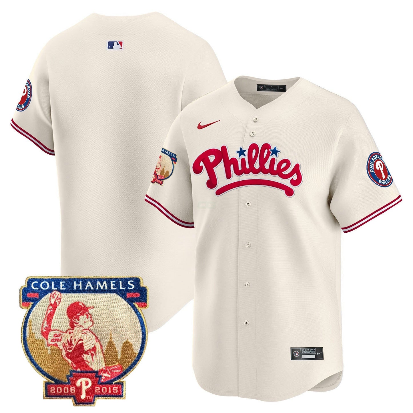 Camisa MLB Men’s Cole Hamels Patch Vapor Premier Limited Jersey