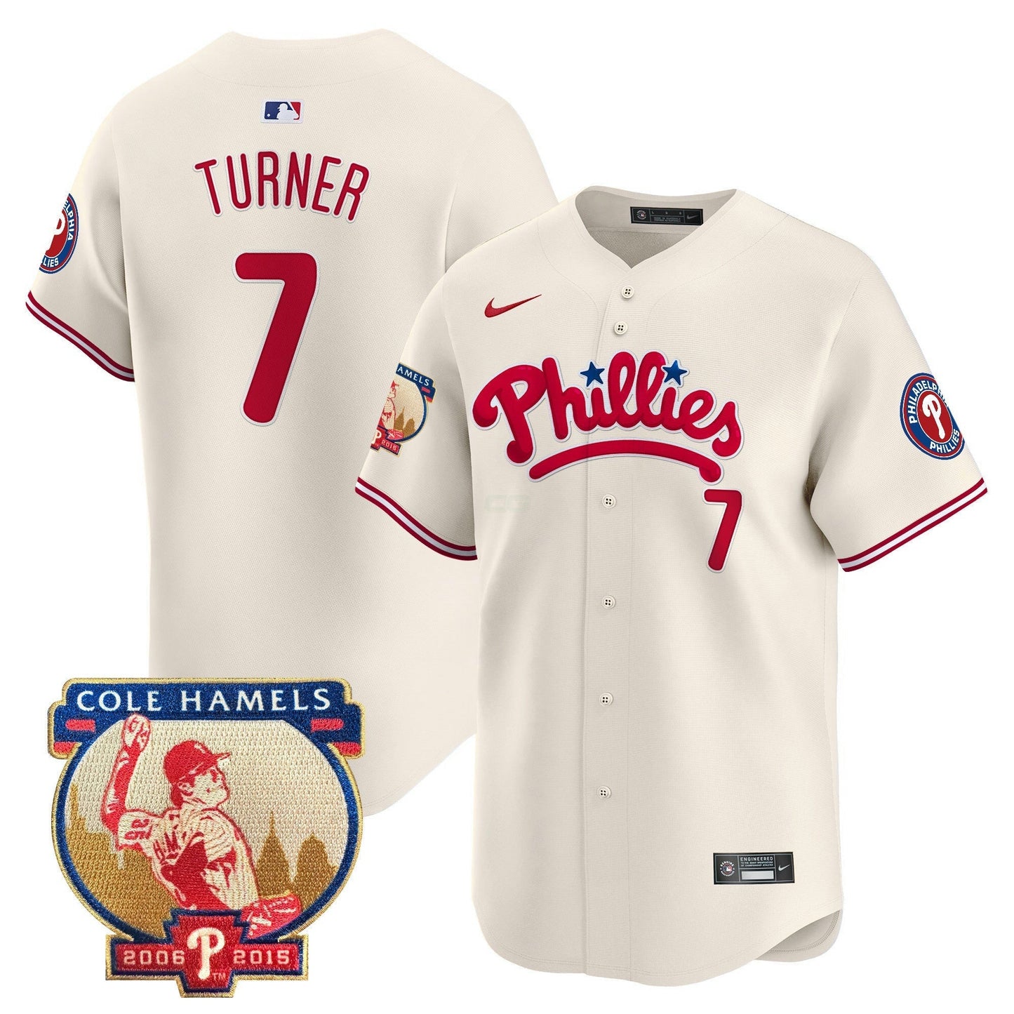 Camisa MLB Men’s Cole Hamels Patch Vapor Premier Limited Jersey