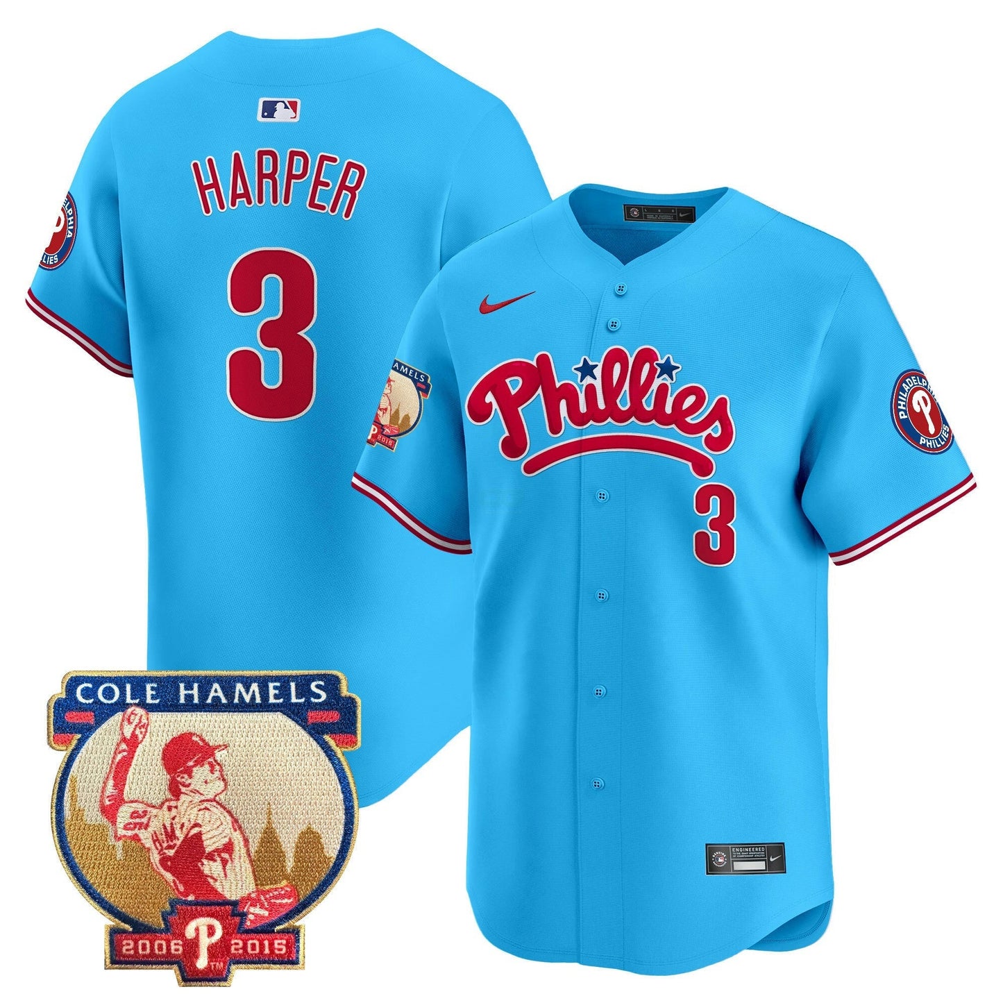 Camisa MLB Men’s Cole Hamels Patch Vapor Premier Limited Jersey