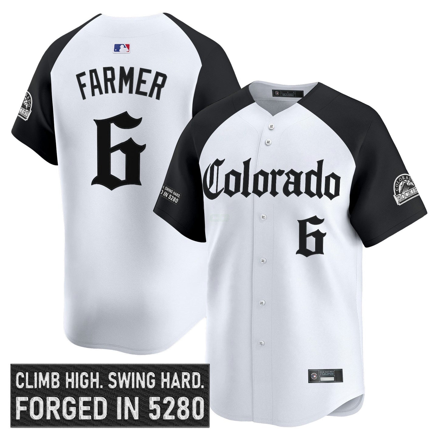 Camisa MLB Men’s Colorado ‘Gothic Mile High Shadows Edition’ Vapor Premier Limited Jersey