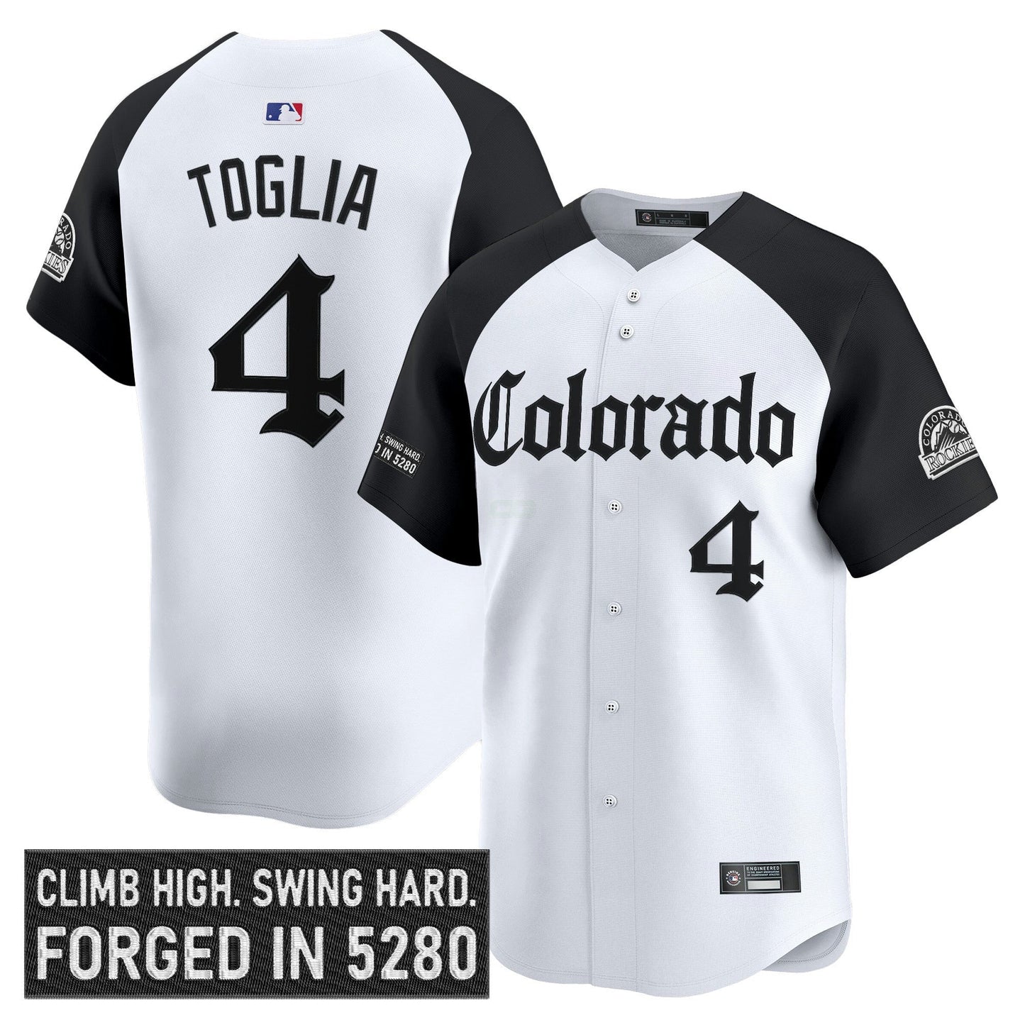 Camisa MLB Men’s Colorado ‘Gothic Mile High Shadows Edition’ Vapor Premier Limited Jersey