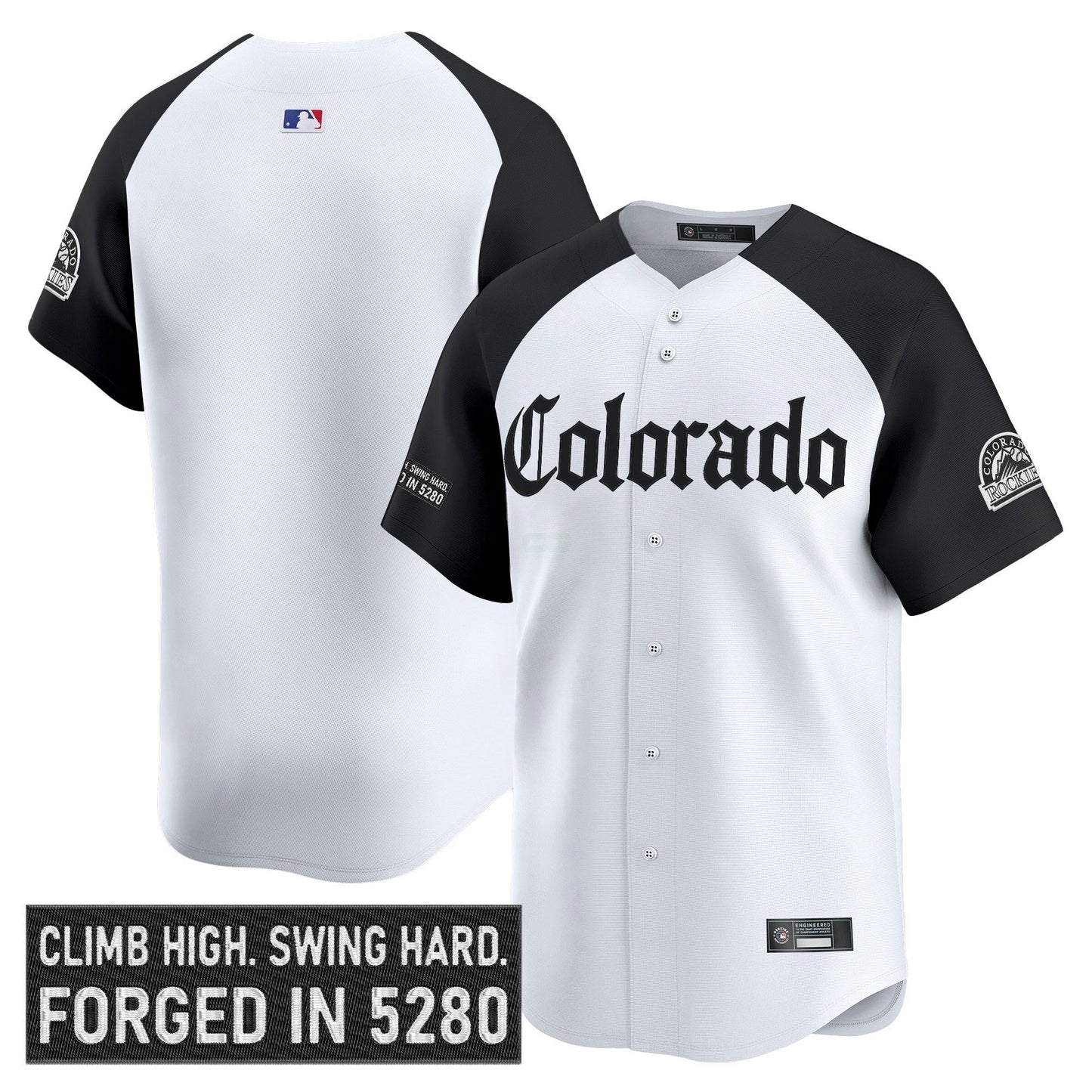 Camisa MLB Men’s Colorado ‘Gothic Mile High Shadows Edition’ Vapor Premier Limited Jersey