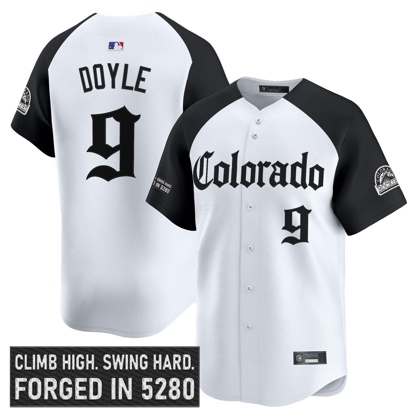 Camisa MLB Men’s Colorado ‘Gothic Mile High Shadows Edition’ Vapor Premier Limited Jersey