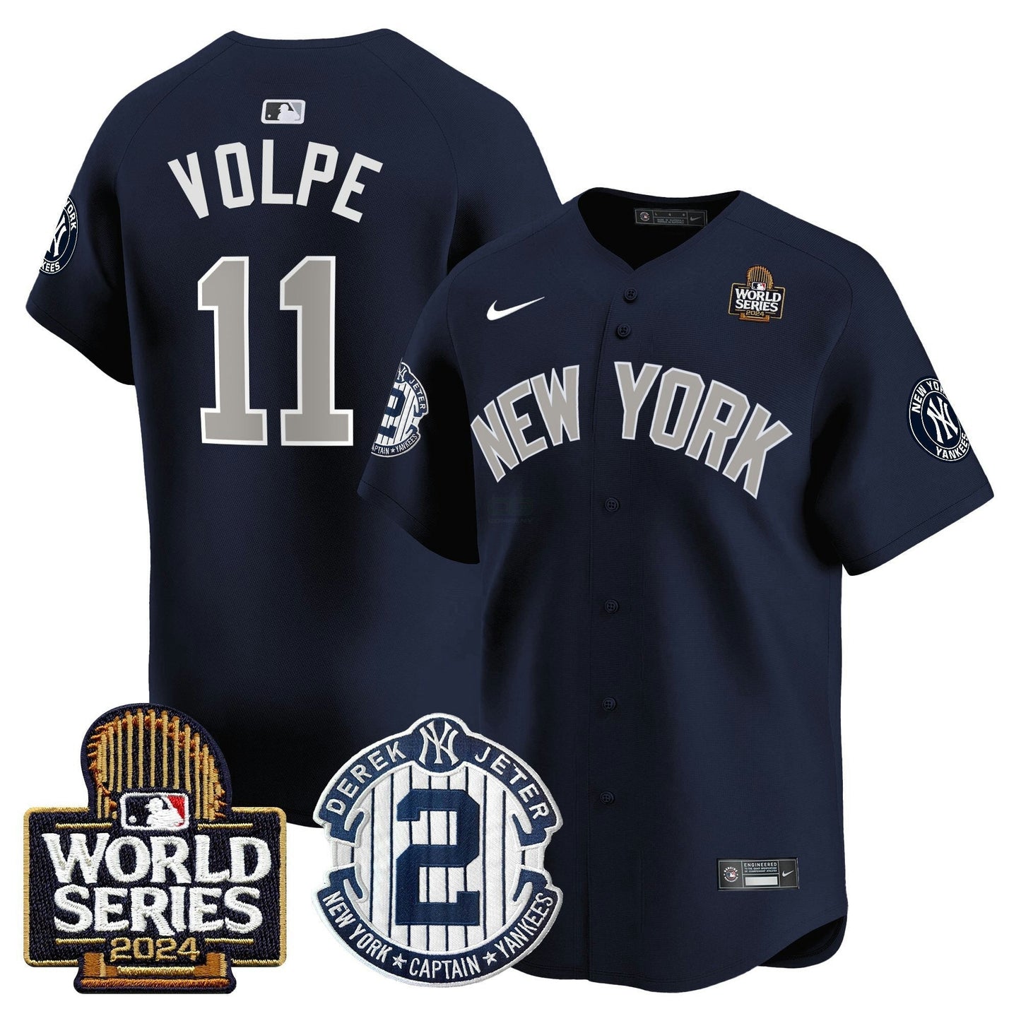 Camisa MLB Men’s Derek Jeter Patch 2024 World Series Vapor Premier Limited Jersey