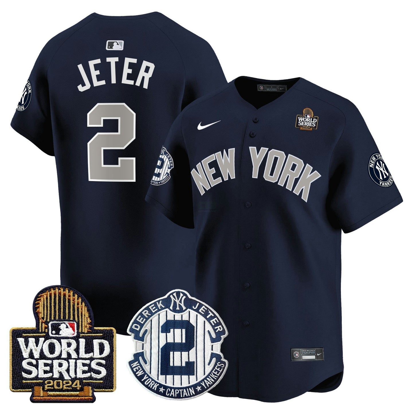 Camisa MLB Men’s Derek Jeter Patch 2024 World Series Vapor Premier Limited Jersey