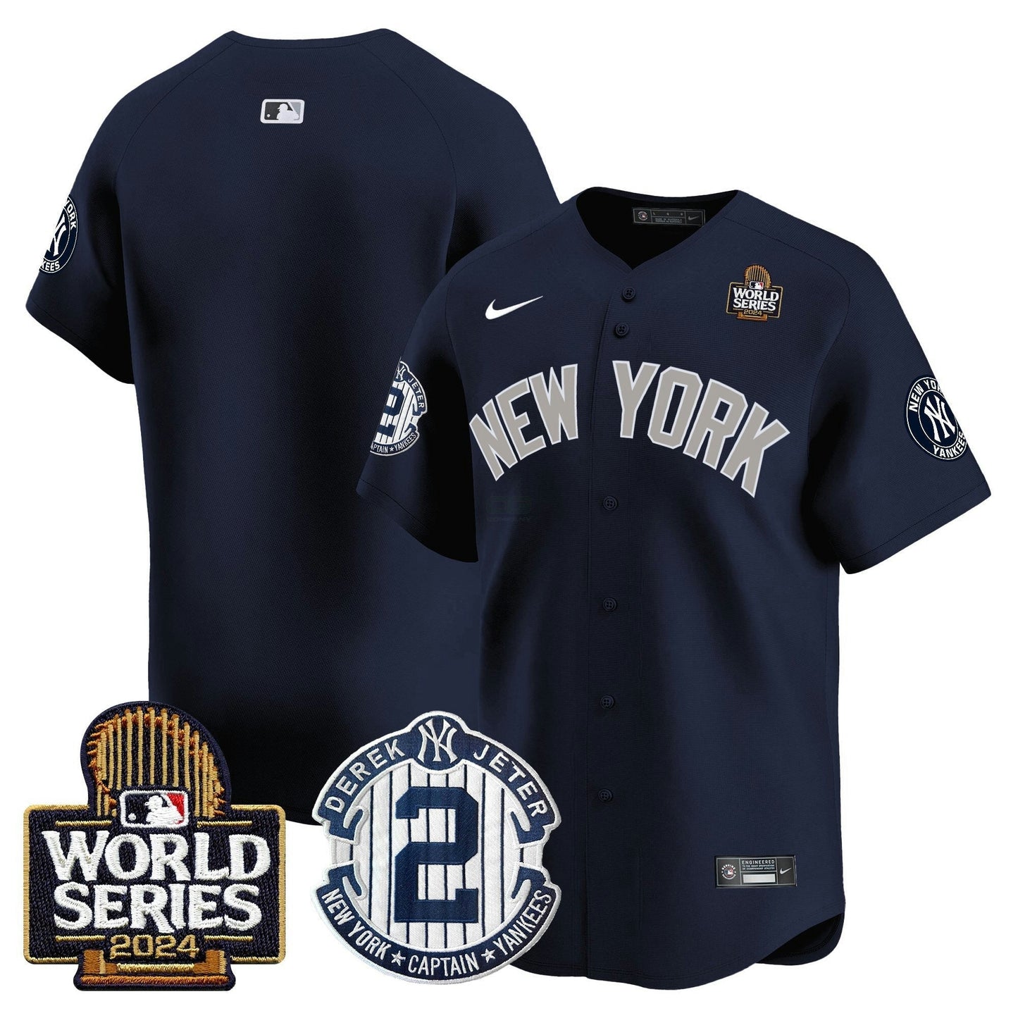 Camisa MLB Men’s Derek Jeter Patch 2024 World Series Vapor Premier Limited Jersey