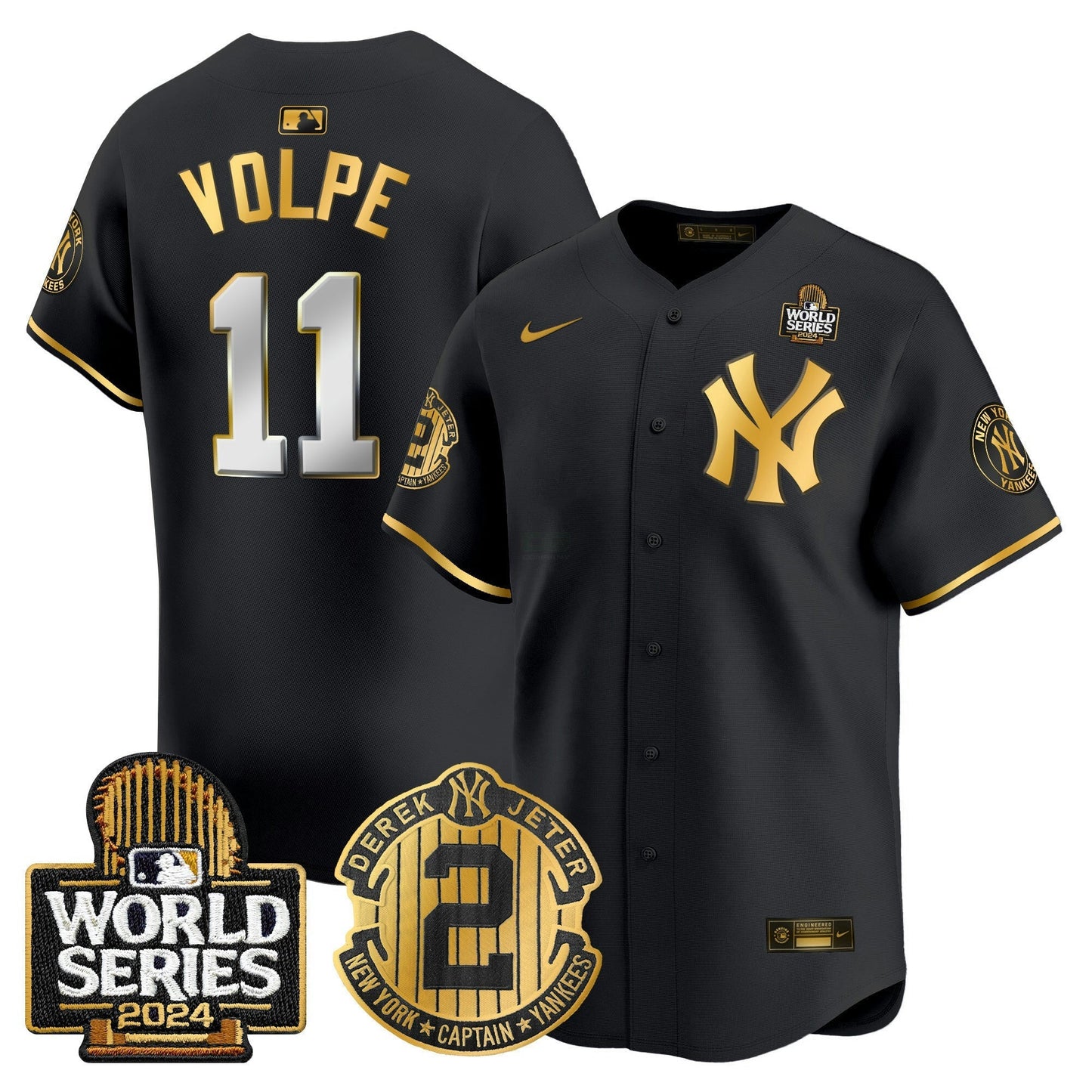 Camisa MLB Men’s Derek Jeter Patch 2024 World Series Vapor Premier Limited Jersey