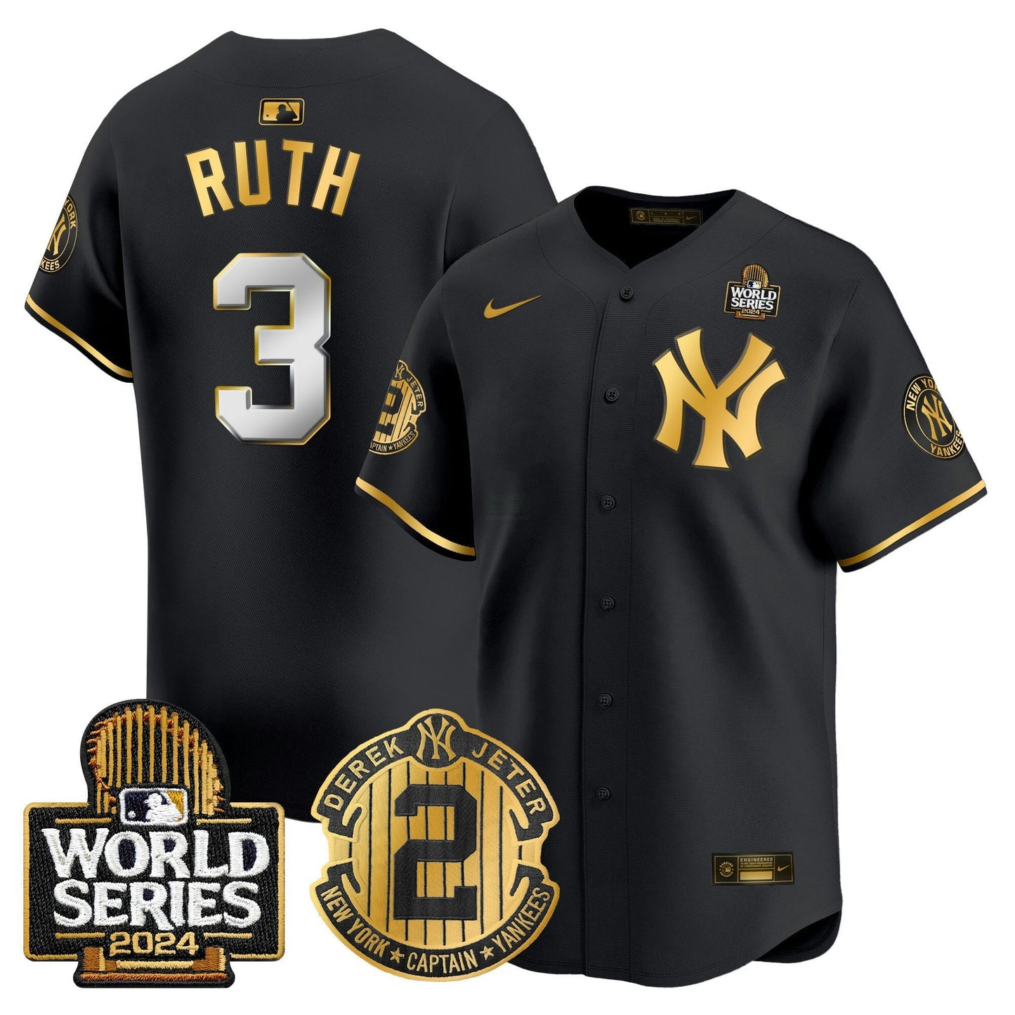 Camisa MLB Men’s Derek Jeter Patch 2024 World Series Vapor Premier Limited Jersey