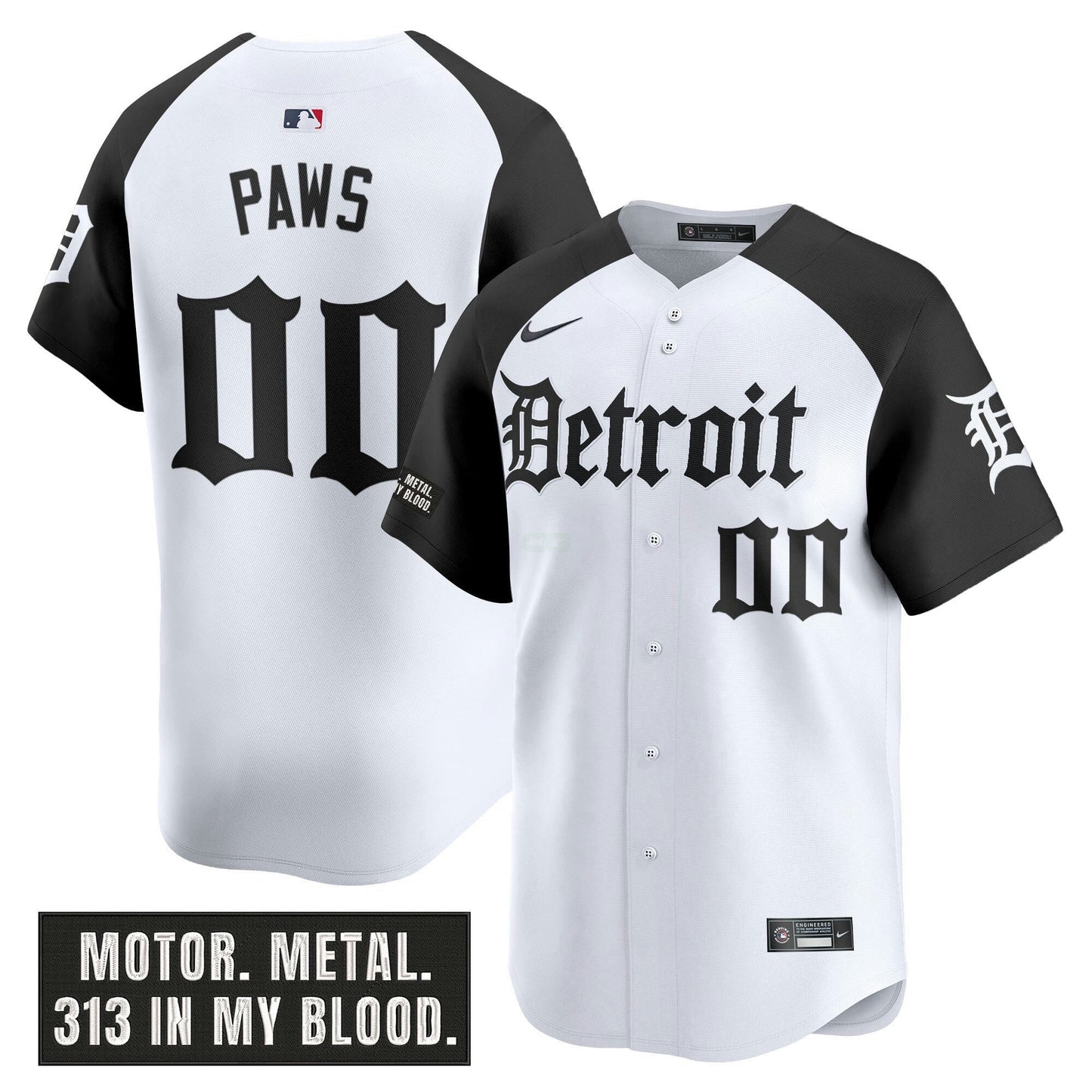 Camisa MLB Men’s Detroit ‘Motor Gothic Edition’ Vapor Premier Limited Jersey