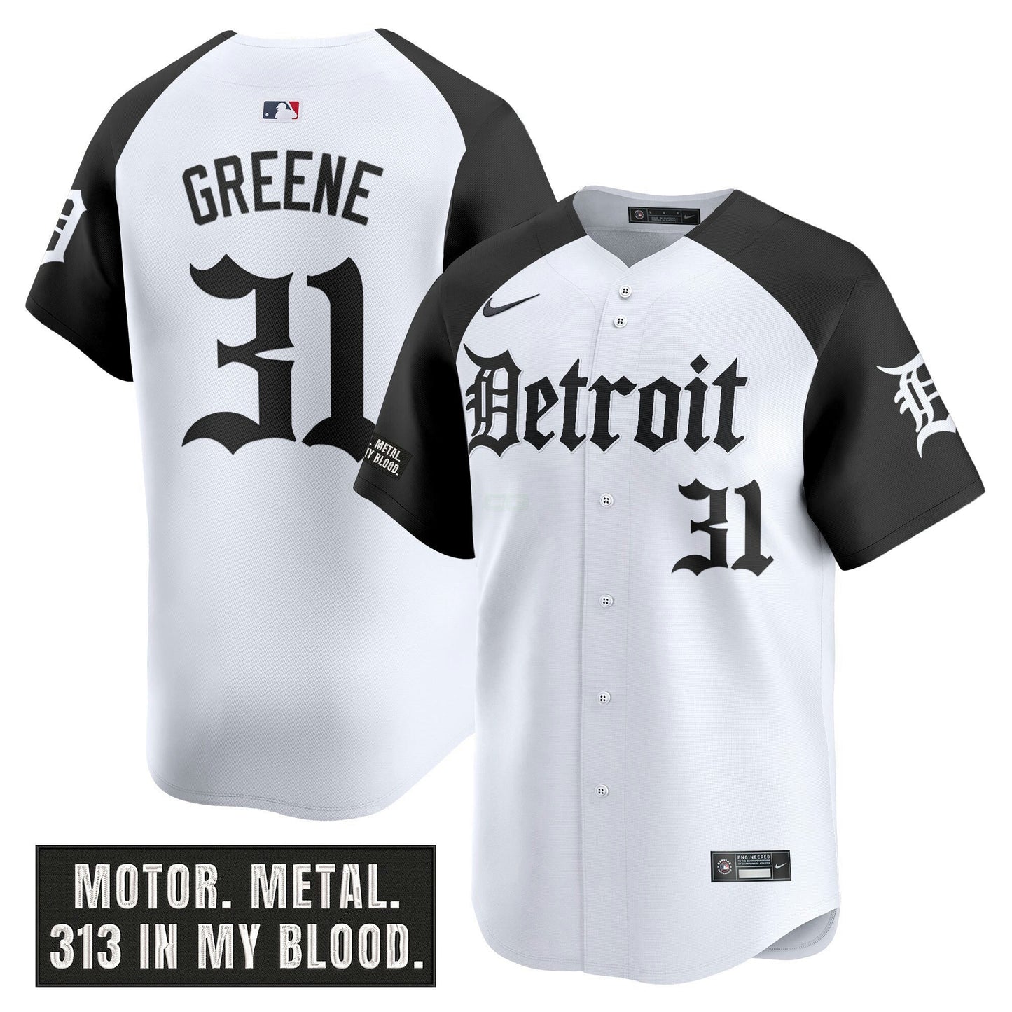 Camisa MLB Men’s Detroit ‘Motor Gothic Edition’ Vapor Premier Limited Jersey
