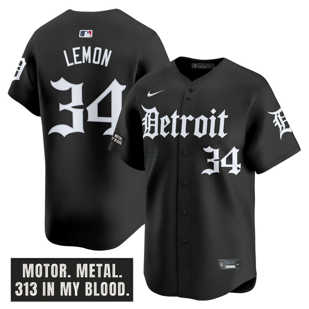 Camisa MLB Men’s Detroit ‘Motor Gothic Edition’ Vapor Premier Limited Jersey