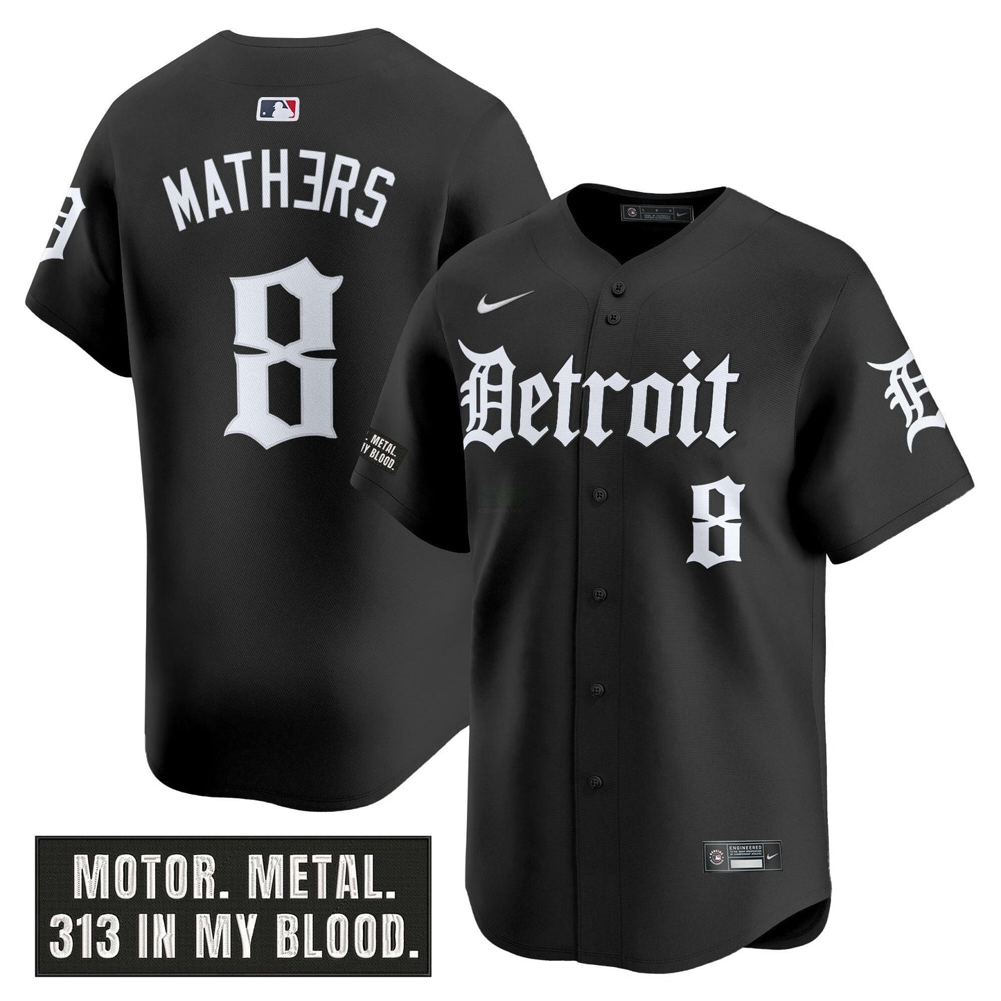 Camisa MLB Men’s Detroit ‘Motor Gothic Edition’ Vapor Premier Limited Jersey