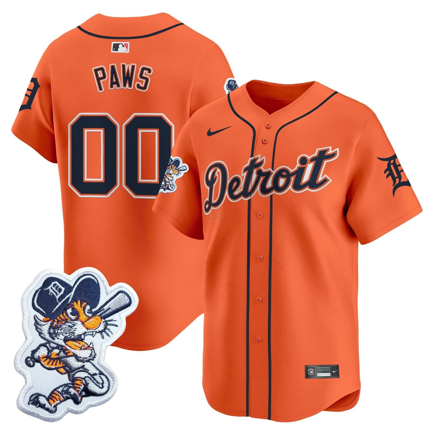 Camisa MLB Men’s Detroit Paws Patch Vapor Premier Limited Jersey
