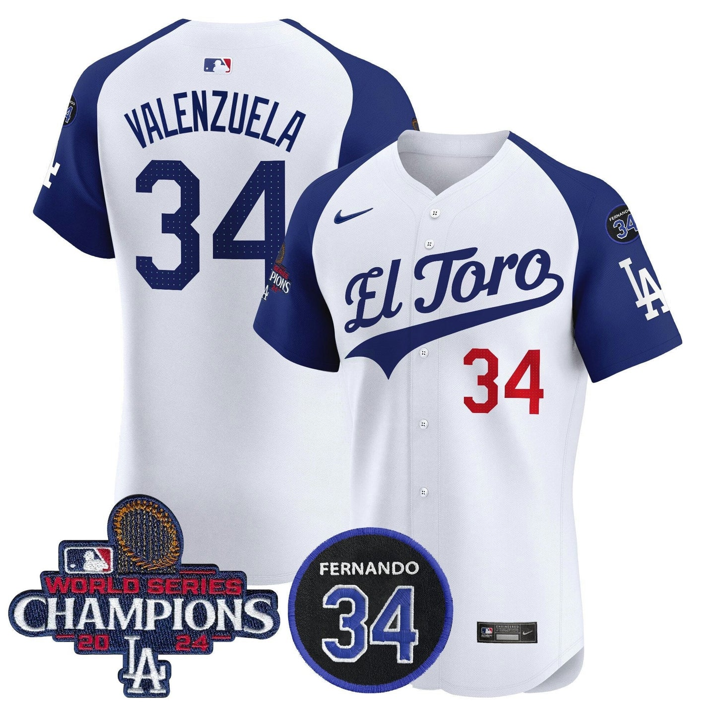 Camisa MLB Men’s El Toro 2024 World Series Champions Patch Vapor Premier Elite Jersey