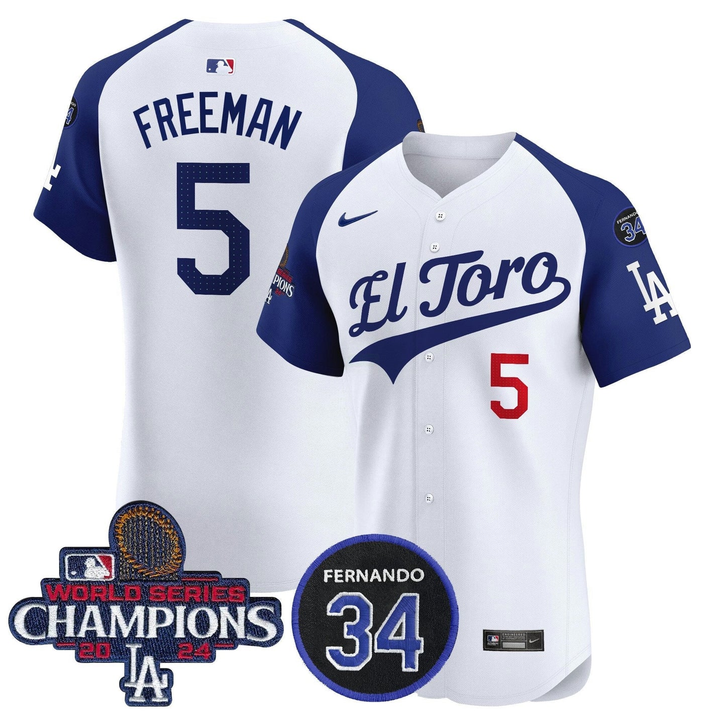 Camisa MLB Men’s El Toro 2024 World Series Champions Patch Vapor Premier Elite Jersey