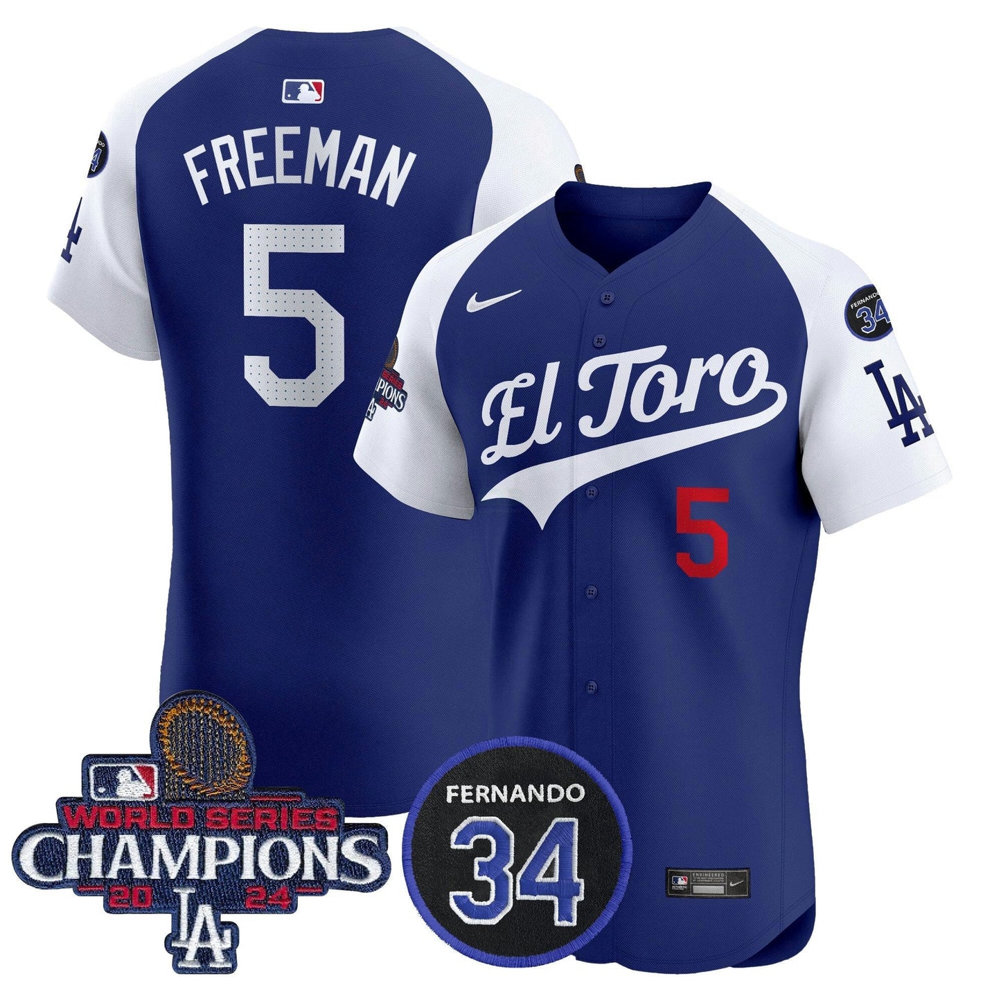 Camisa MLB Men’s El Toro 2024 World Series Champions Patch Vapor Premier Elite Jersey