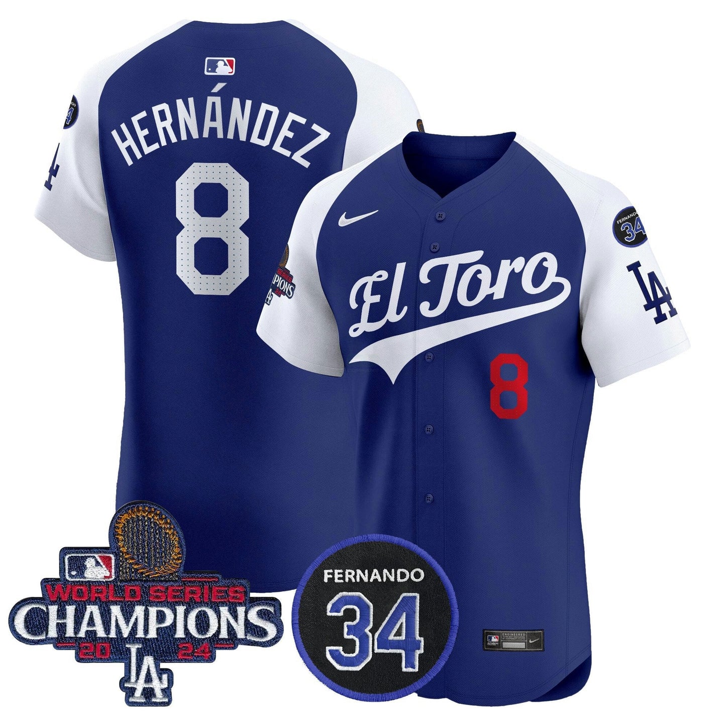 Camisa MLB Men’s El Toro 2024 World Series Champions Patch Vapor Premier Elite Jersey