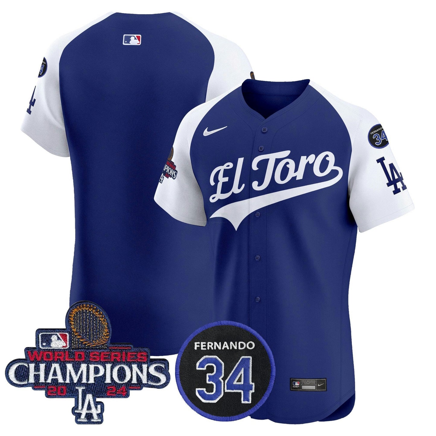 Camisa MLB Men’s El Toro 2024 World Series Champions Patch Vapor Premier Elite Jersey
