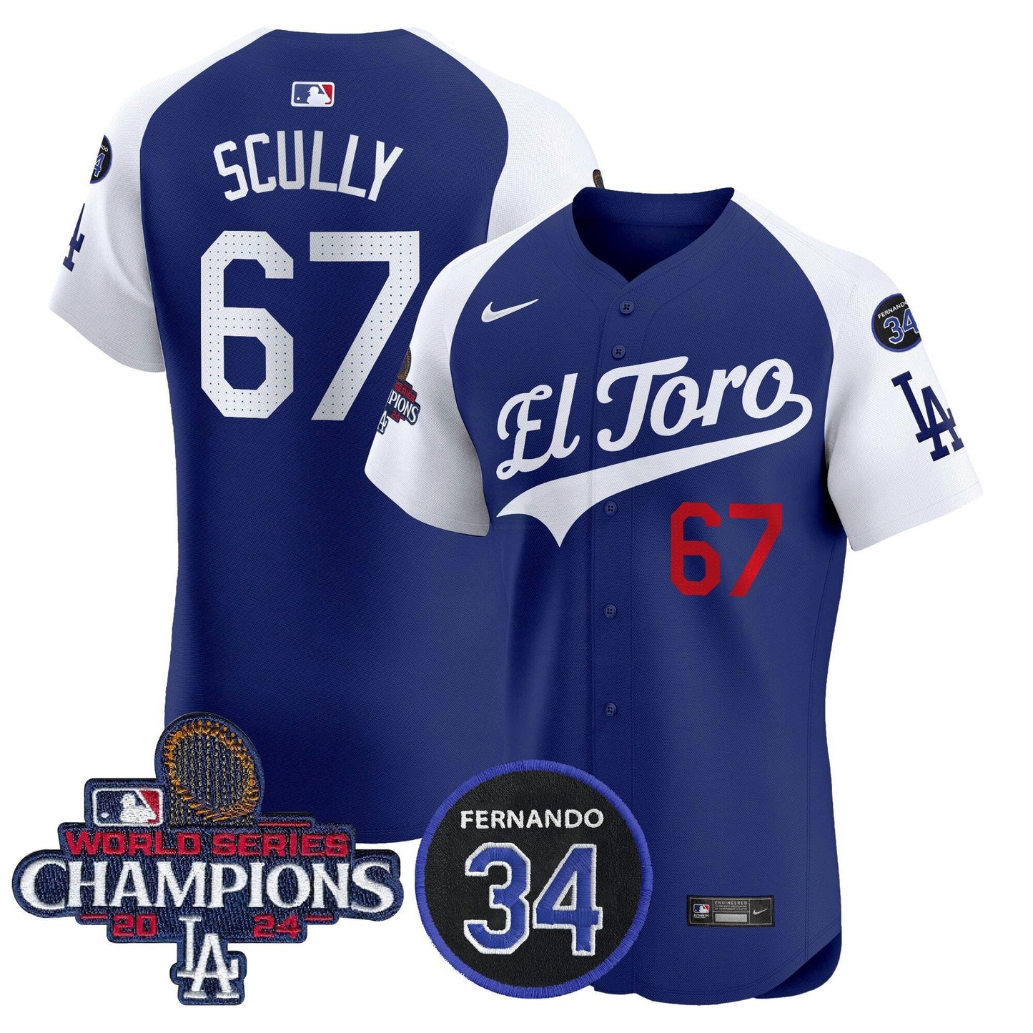 Camisa MLB Men’s El Toro 2024 World Series Champions Patch Vapor Premier Elite Jersey