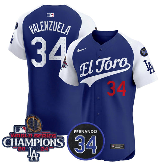 Camisa MLB Men’s El Toro 2024 World Series Champions Patch Vapor Premier Elite Jersey