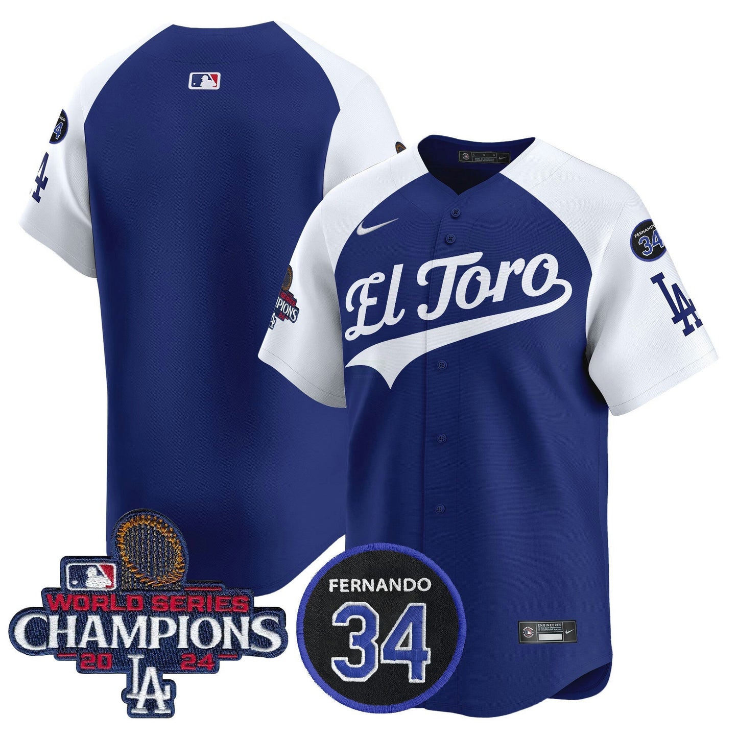 Camisa MLB Men’s El Toro 2024 World Series Champions Patch Vapor Premier Limited Jersey