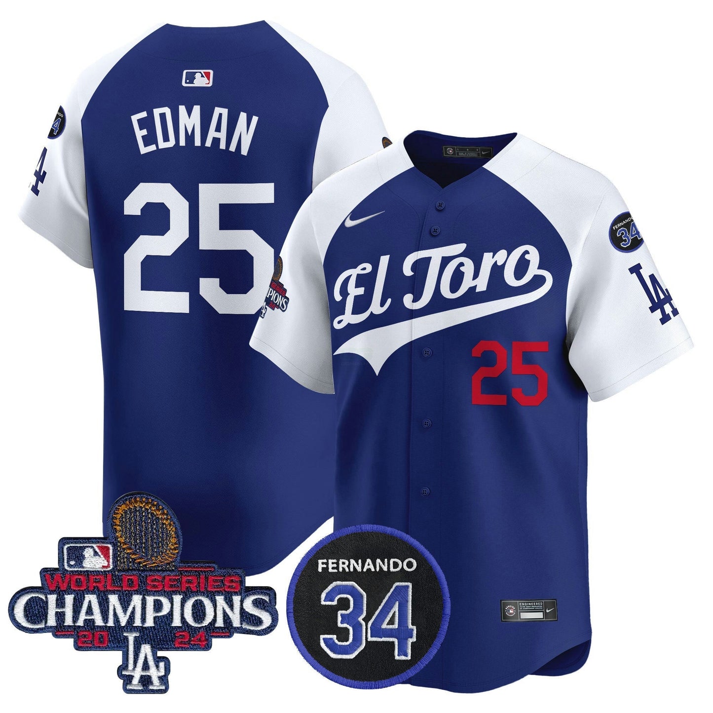 Camisa MLB Men’s El Toro 2024 World Series Champions Patch Vapor Premier Limited Jersey