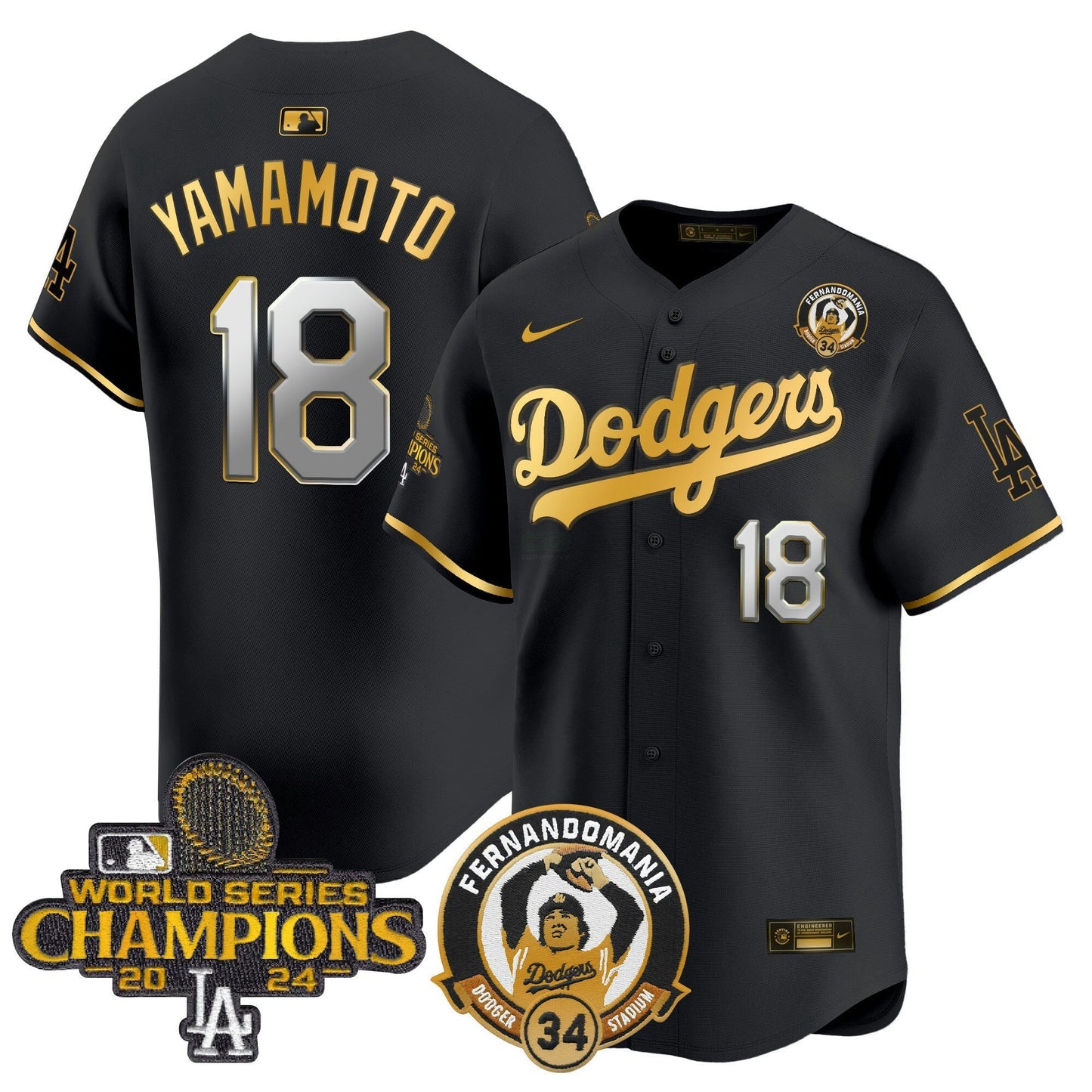 Camisa MLB Men’s Fernando & 2024 World Series Champions Patch Vapor Premier Limited Jersey
