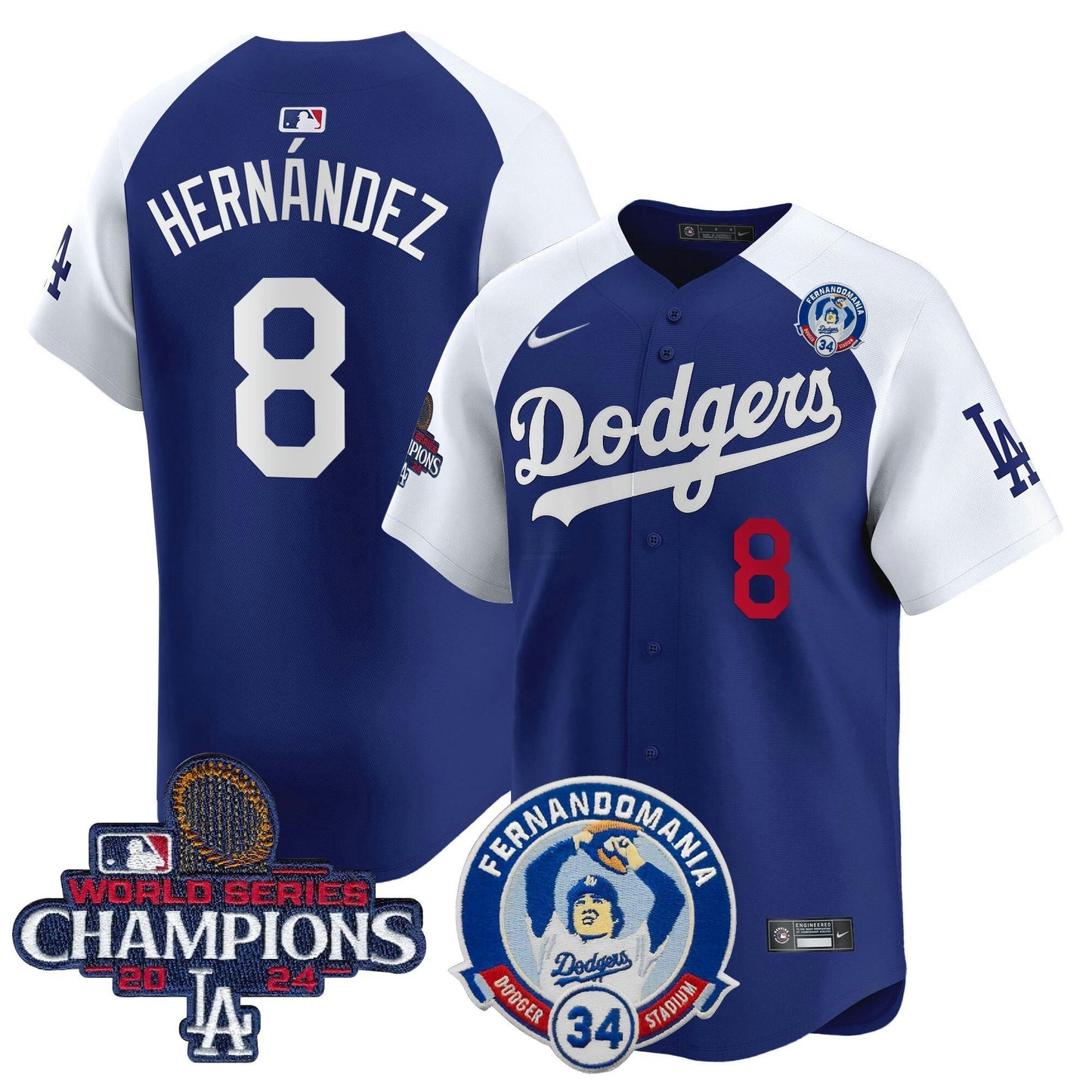 Camisa MLB Men’s Fernando & 2024 World Series Champions Patch Vapor Premier Limited Jersey V2
