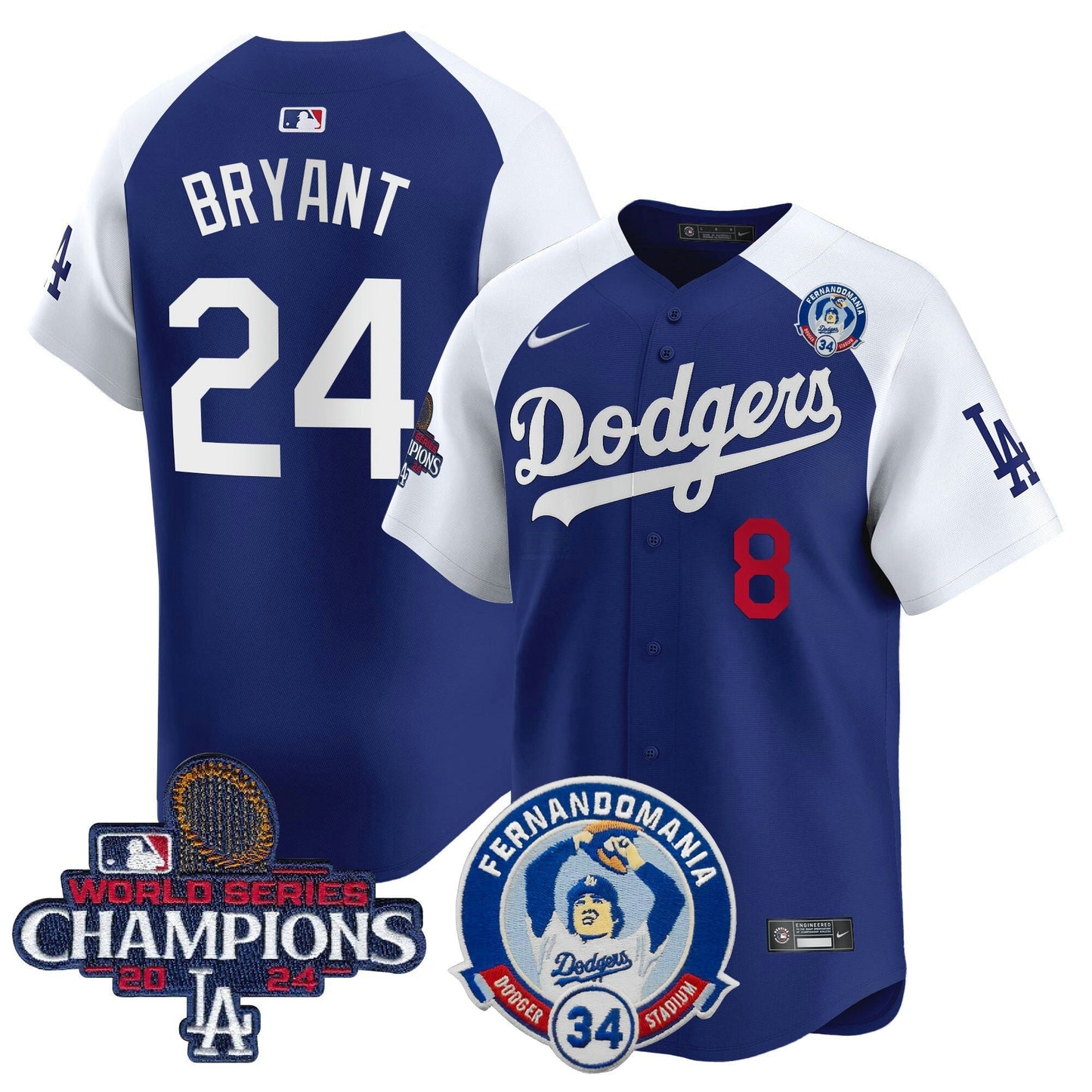 Camisa MLB Men’s Fernando & 2024 World Series Champions Patch Vapor Premier Limited Jersey V2
