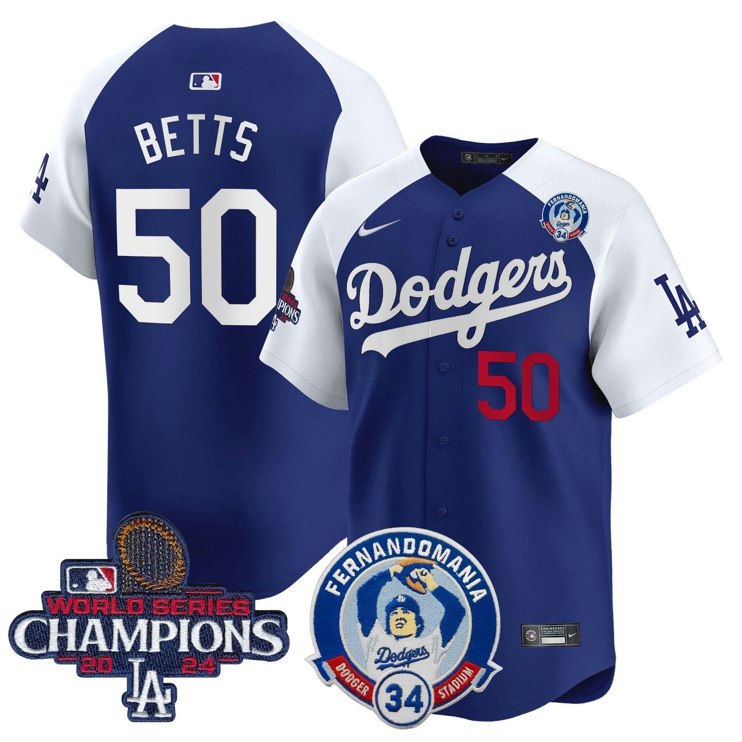 Camisa MLB Men’s Fernando & 2024 World Series Champions Patch Vapor Premier Limited Jersey V2