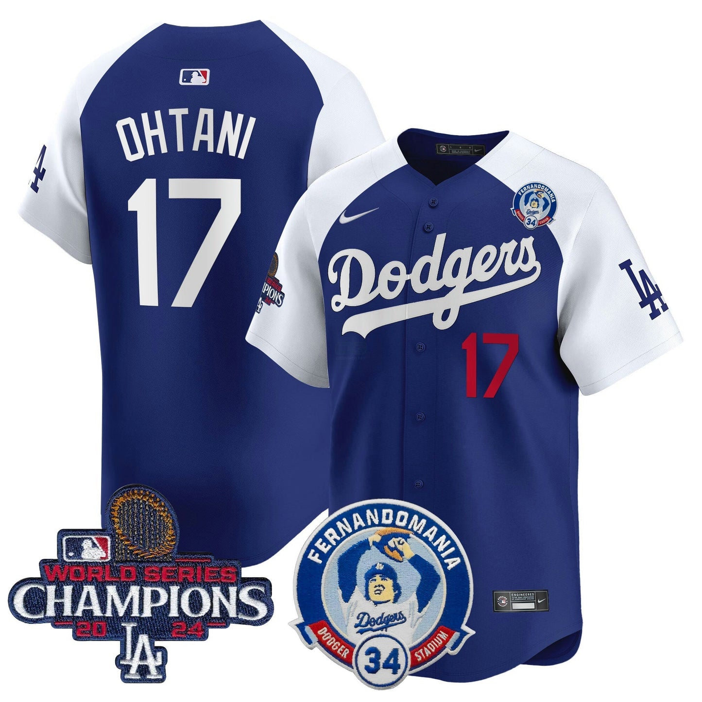 Camisa MLB Men’s Fernando & 2024 World Series Champions Patch Vapor Premier Limited Jersey V2